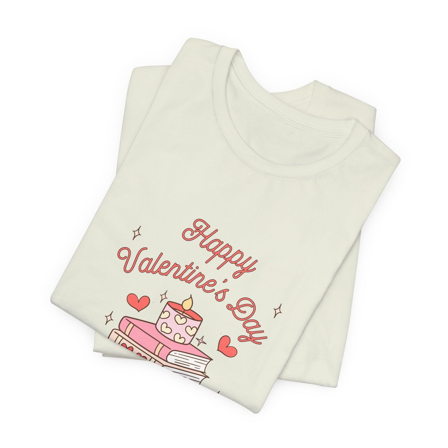 Books, Happy Valentine's Day - Unisex Jersey Short Sleeve Tee - 11572