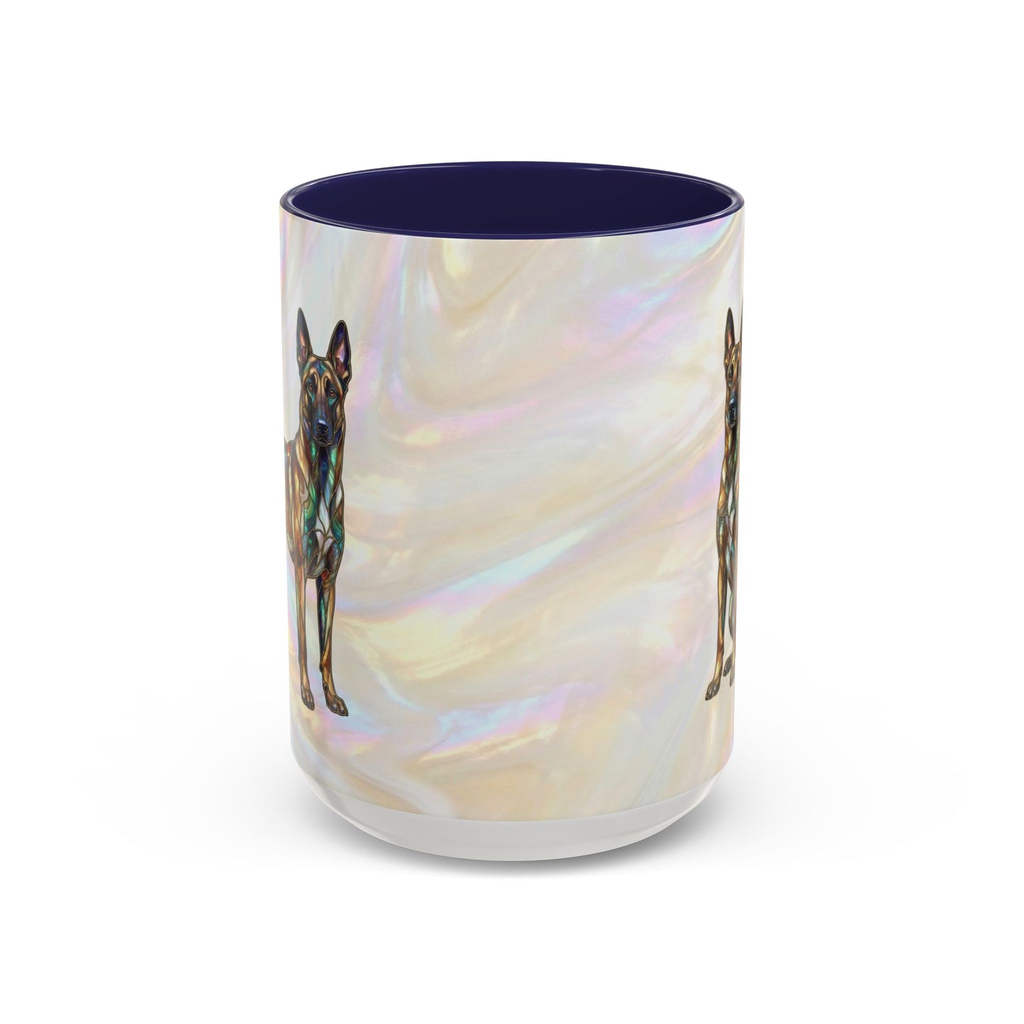 Belgian Malinois Accent Coffee Mug - Stained Glass Design 11oz & 15oz - 14616