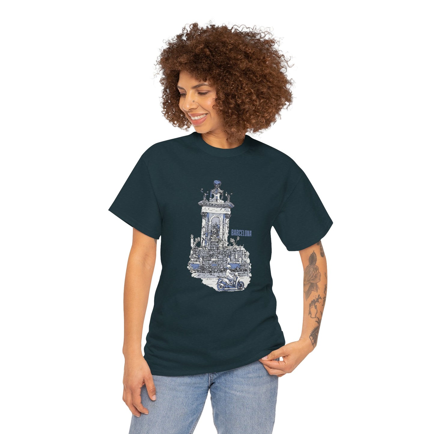 Barcelona Graphic Unisex Heavy Cotton Tee - Casual Travel Style - 12047