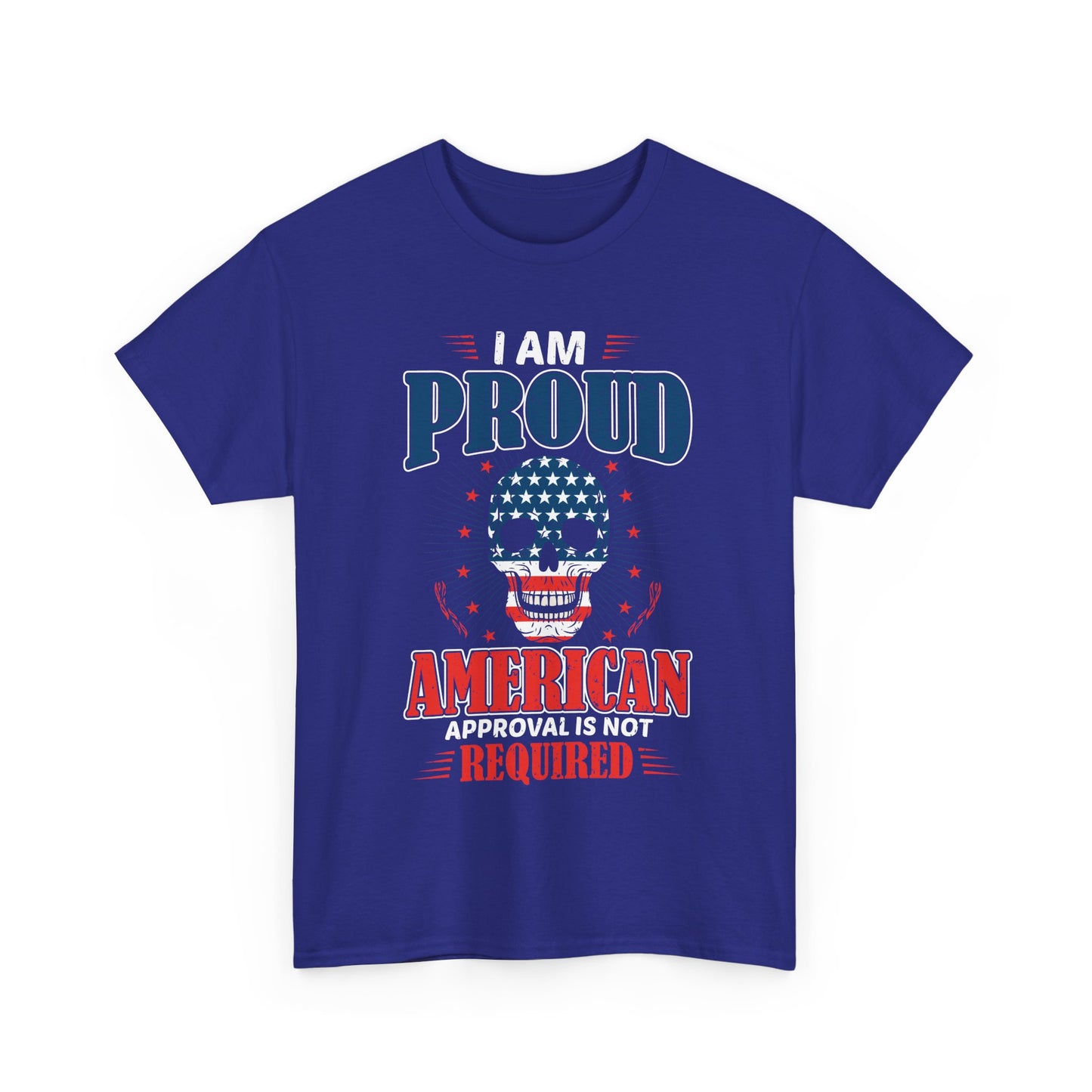 "I'm a Proud American" Unisex Heavy Cotton Tee, Patriotic Shirt, Independence Day Apparel, Casual Wear, Gift for Veterans - 13637