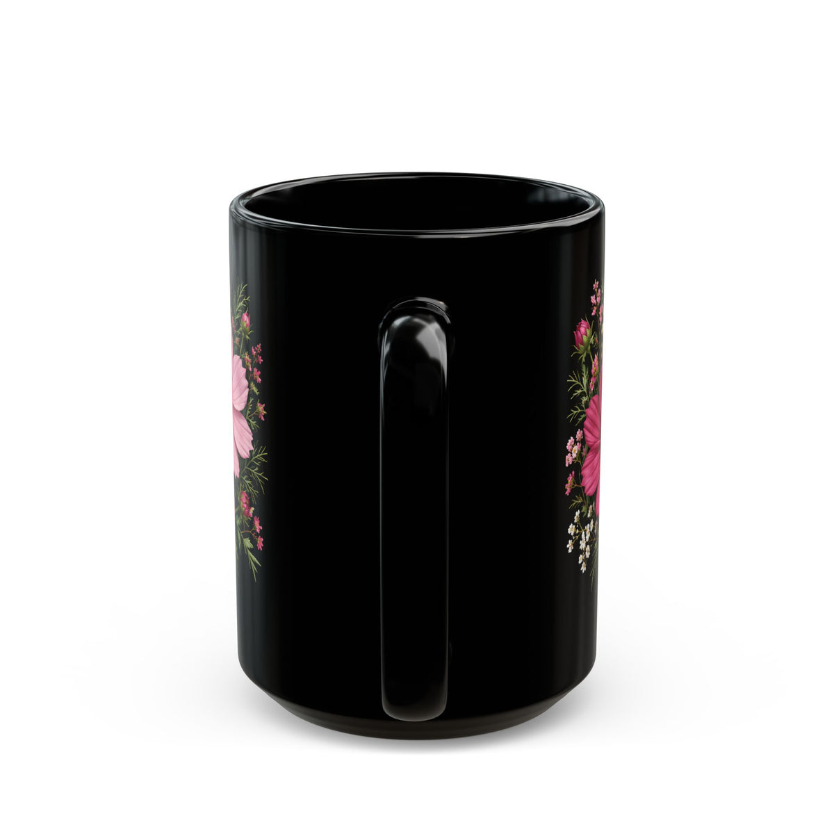October Birth Flower Mug, Personalized Cosmos Black Coffee Cup - 14980