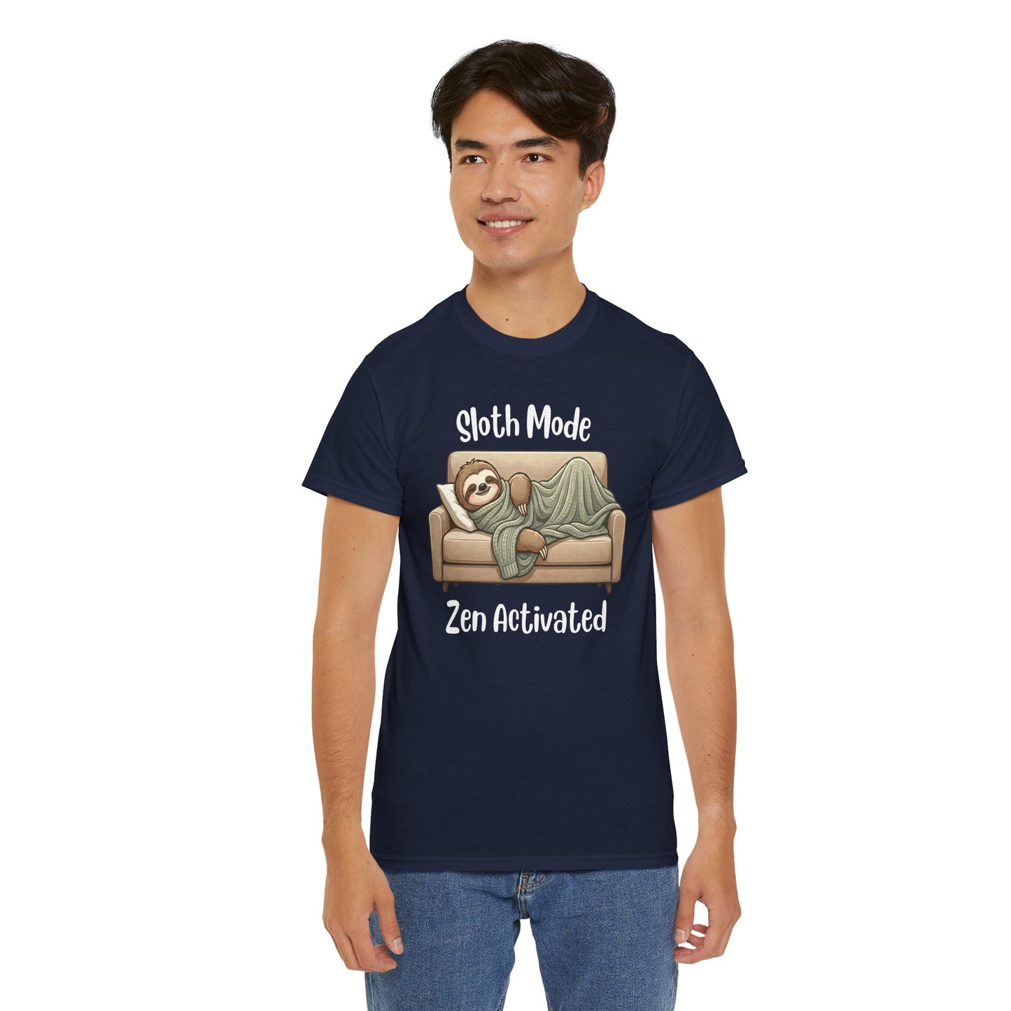 Funny Sloth T-Shirt – “Sloth Mode, Zen Activated” Cute Relaxing Tee - 14844
