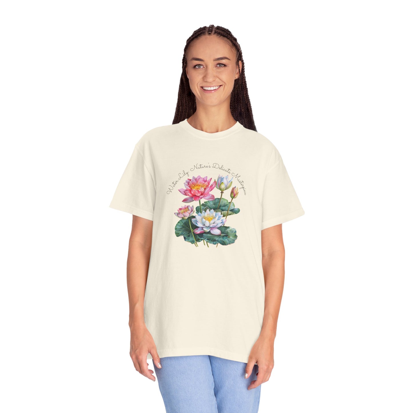 Happy Birthday, July, Water Lily - Unisex Garment-Dyed T-shirt - 10415