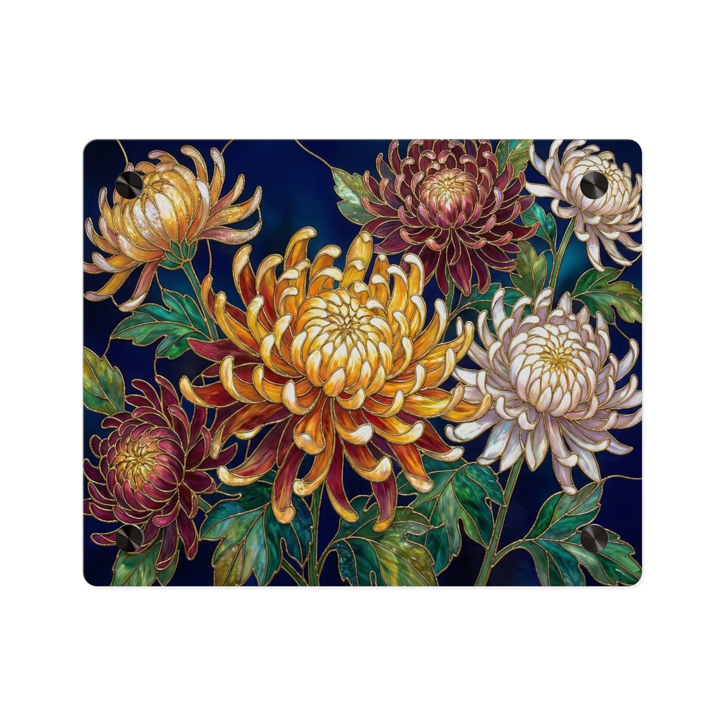 Chrysanthemum Acrylic Wall Art Panel — Floral Botanical Home Décor - 14609