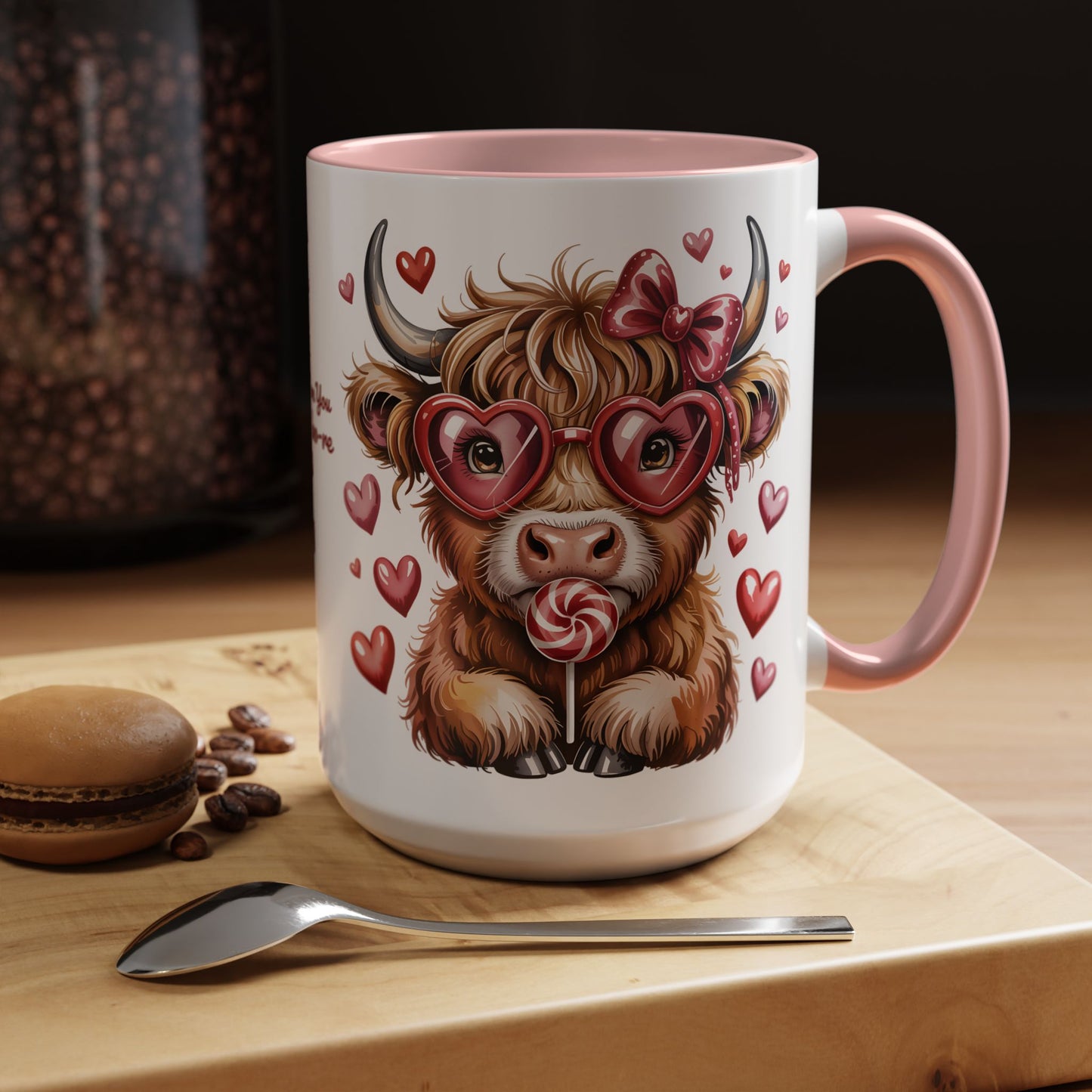 Love You Moo-re Highland Cow Mug – Cute Valentine’s Day Gift, Funny Romantic Coffee Mug (11oz / 15oz) - 14779