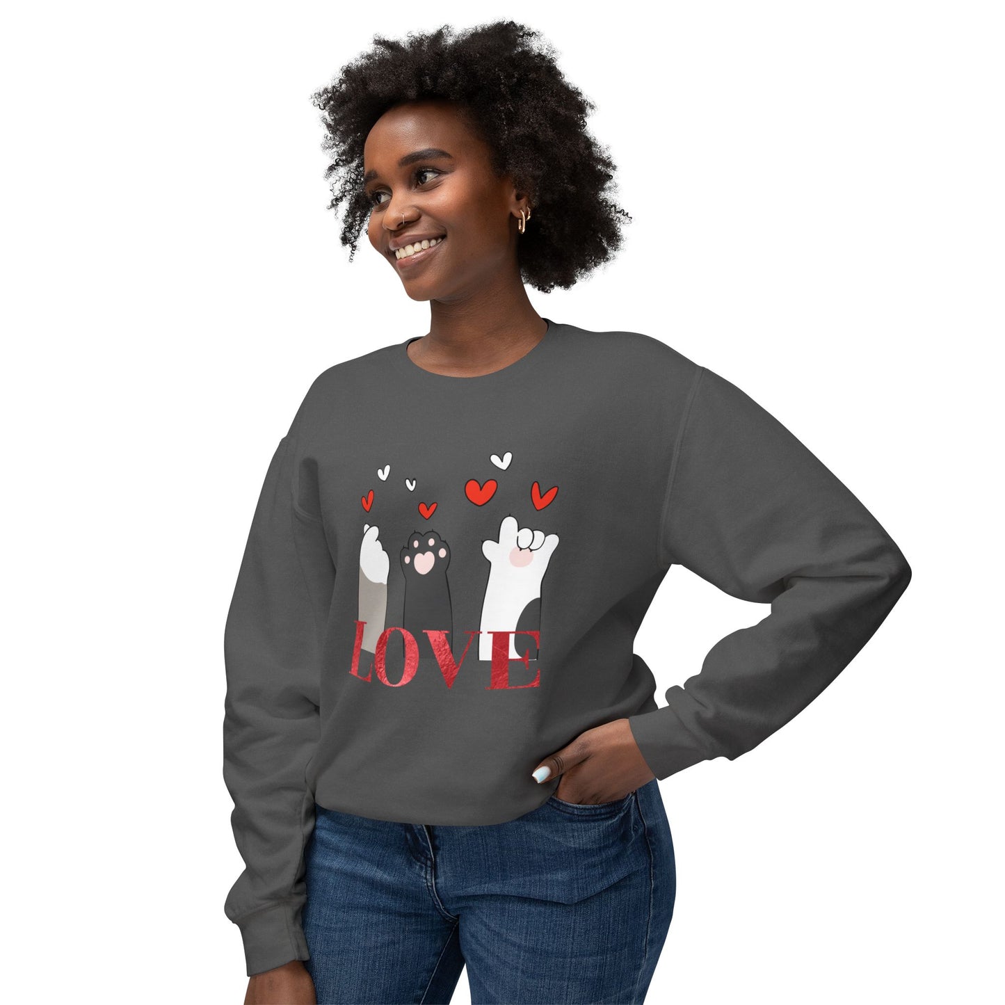 Pet's Paws, Love - Unisex Lightweight Crewneck Sweatshirt - 11477