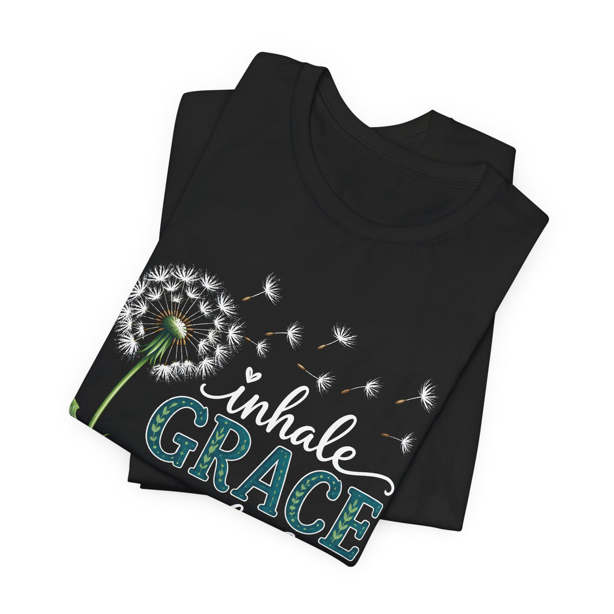 Inhale Grace Exhale Praise T-Shirt, Christian Faith Floral Tee - 14990