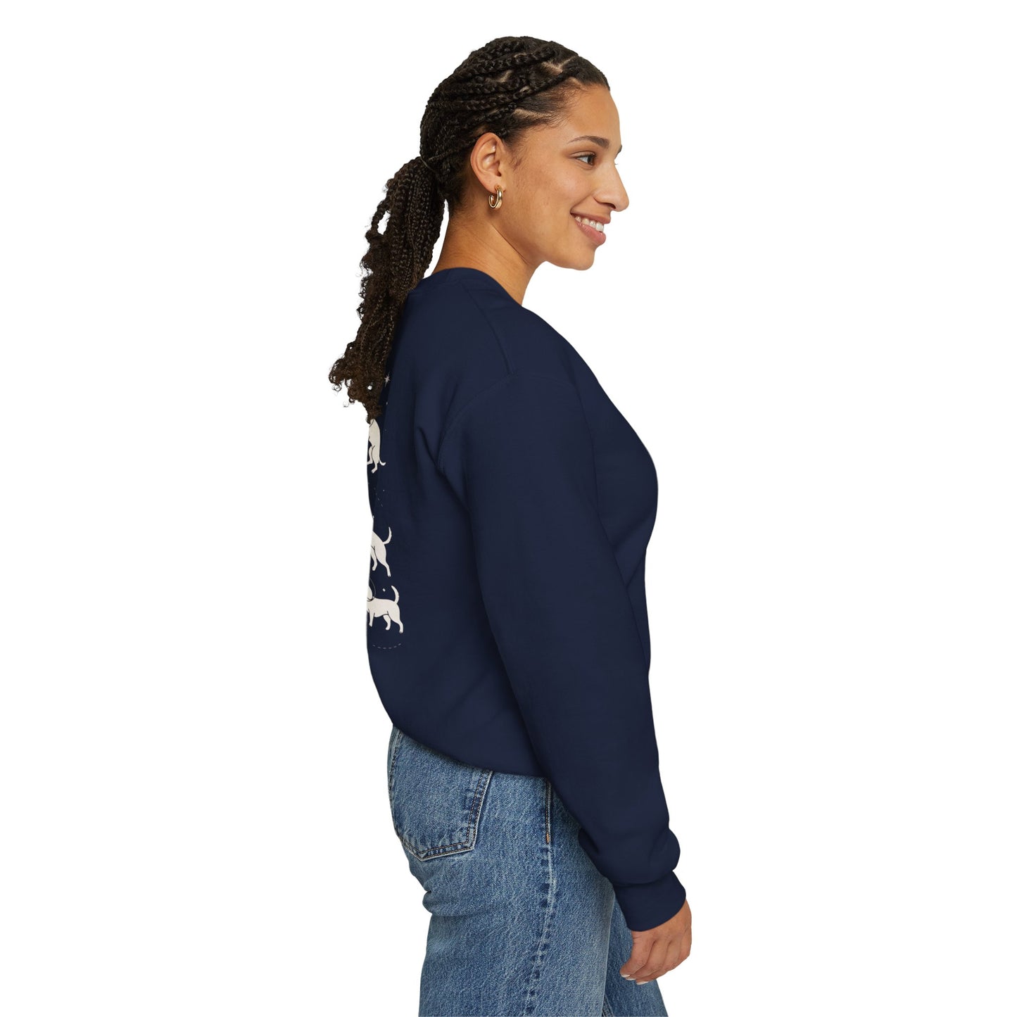 Dog in Space Crewneck Sweatshirt – Space Puppy Graphic Pullover - 14678