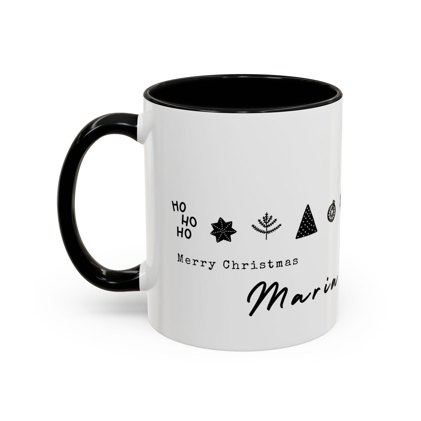 Hohoho, Merry Christmas, Maria, Name Customizable - Accent Coffee Mug (11, 15oz) - 11117