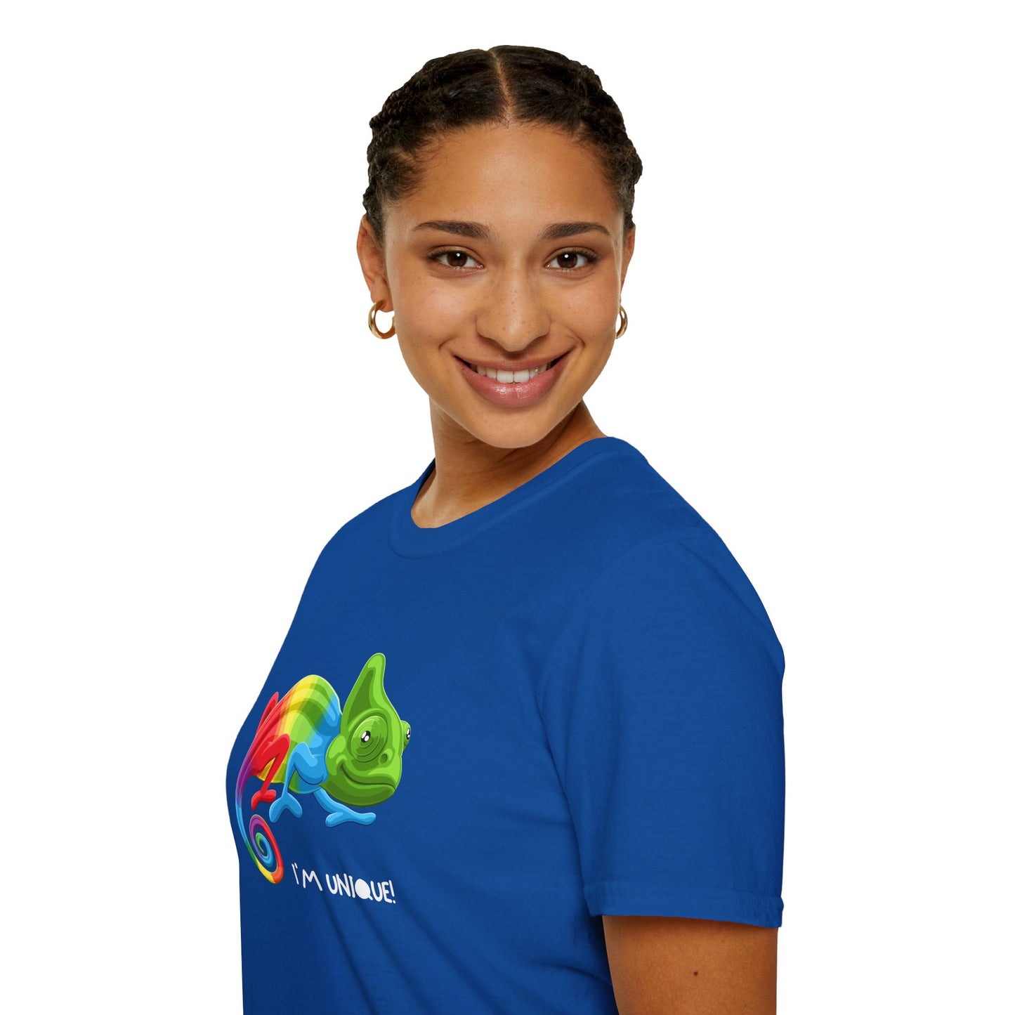 Unique Colorful Chameleon Unisex Softstyle T-Shirt - I'm Unique - 11823