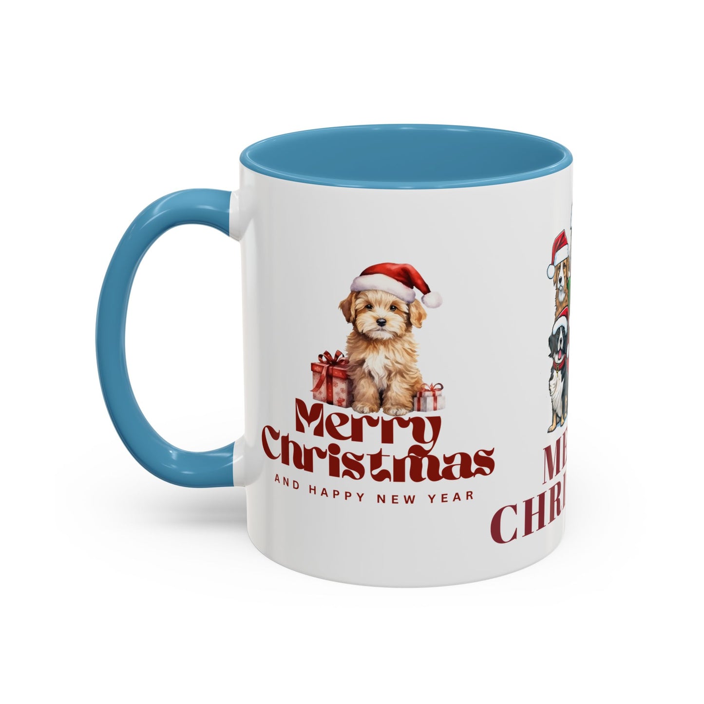 Dogs, Merry Christmas - Accent Coffee Mug (11, 15oz)