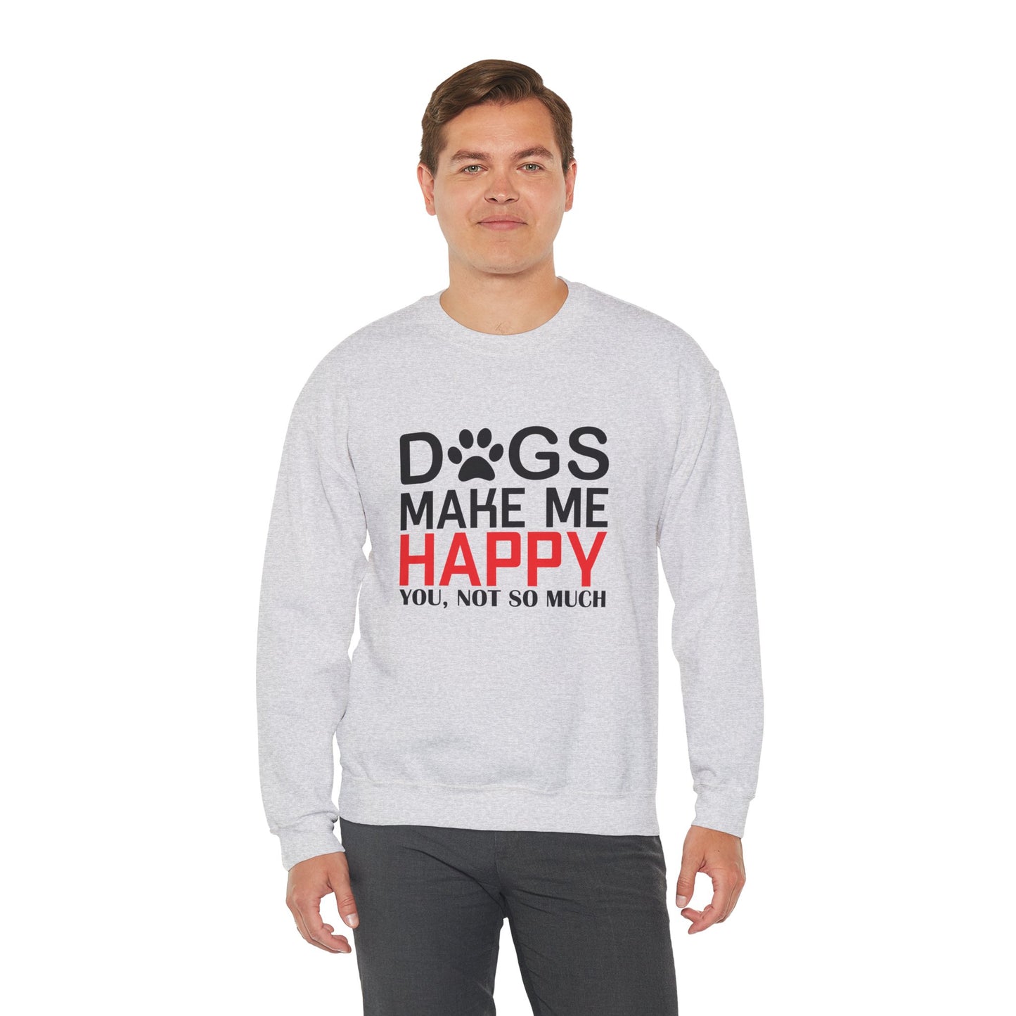 Dogs Make Me Happy - Unisex Heavy Blend™ Crewneck Sweatshirt