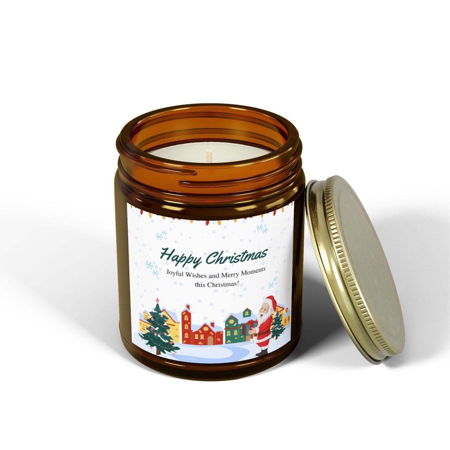 Merry Christmas - Scented Candles, Coconut Apricot Wax (4oz, 9oz)