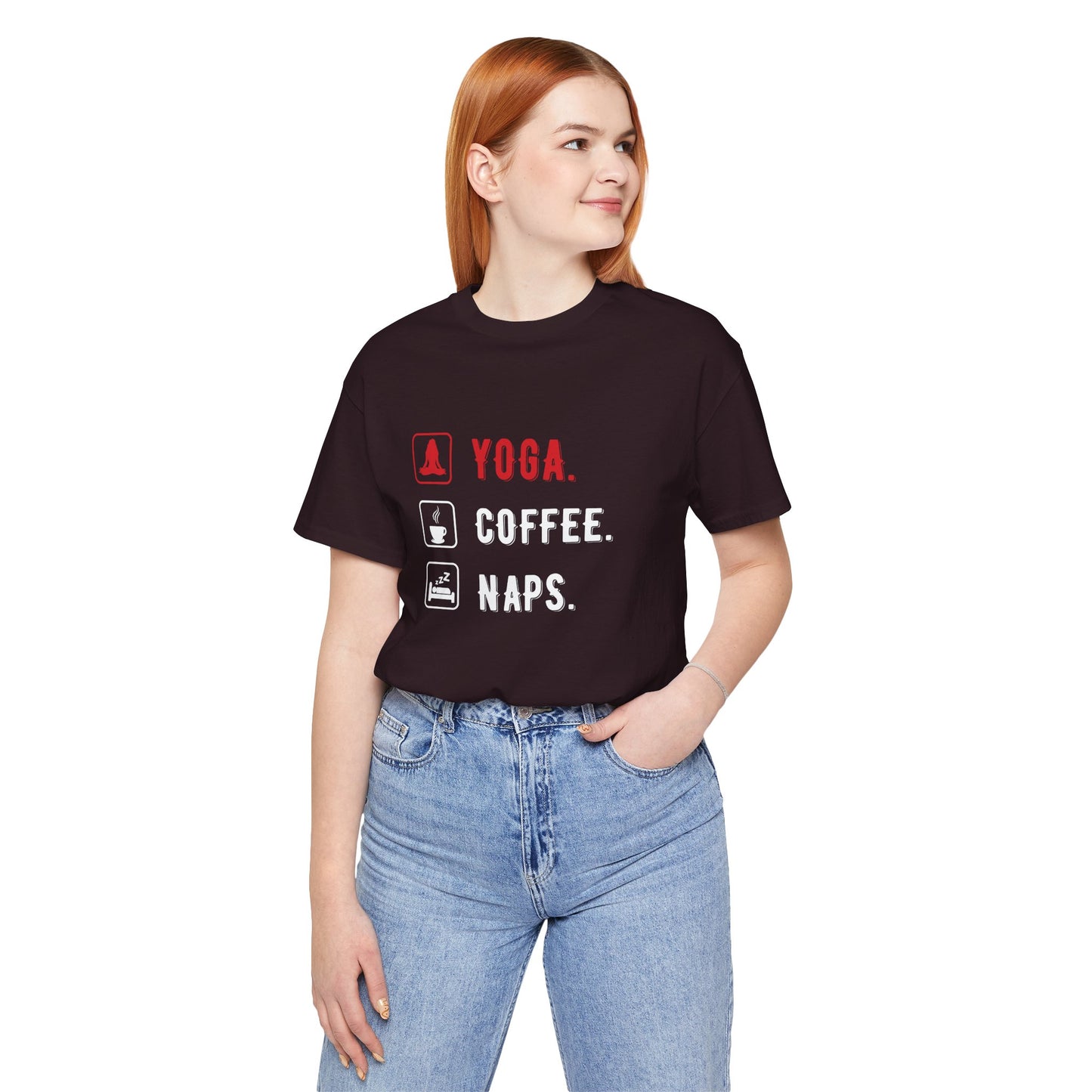 Yoga Coffee Naps - Unisex Jersey Short Sleeve Tee - 12159
