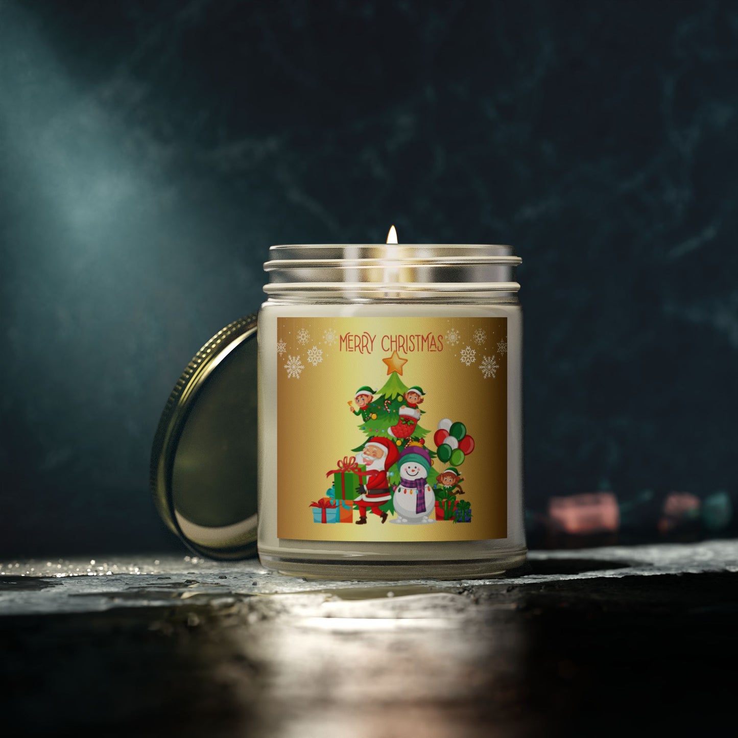 Merry Christmas - Scented Candles, Coconut Apricot Wax (4oz, 9oz)