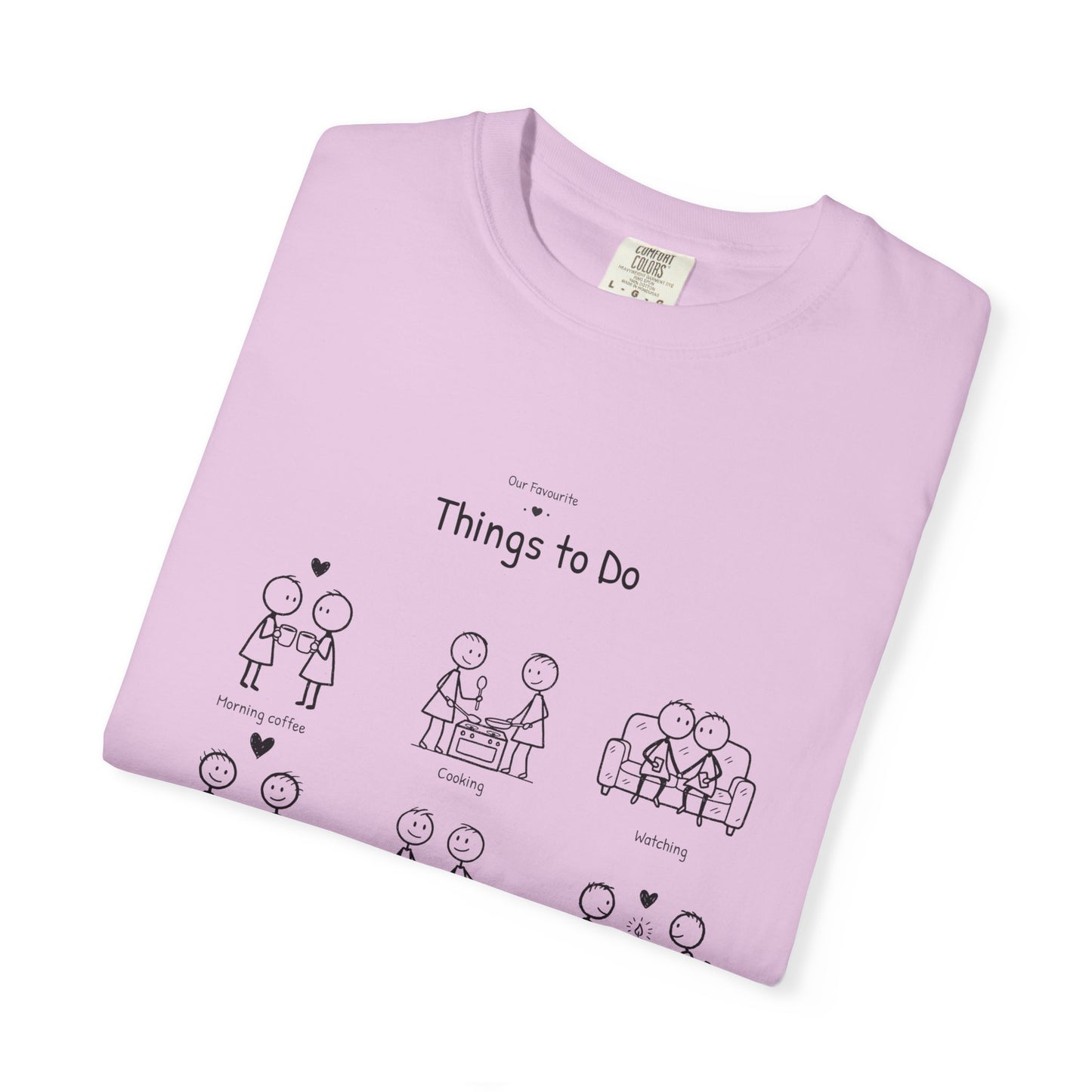 Our Favourite Things to Do Together – Personalised Valentine’s Illustration T-Shirt Gift - 14723