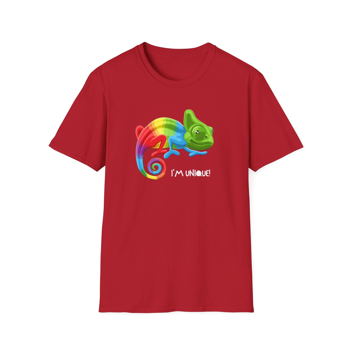 Unique Colorful Chameleon Unisex Softstyle T-Shirt - I'm Unique - 11823