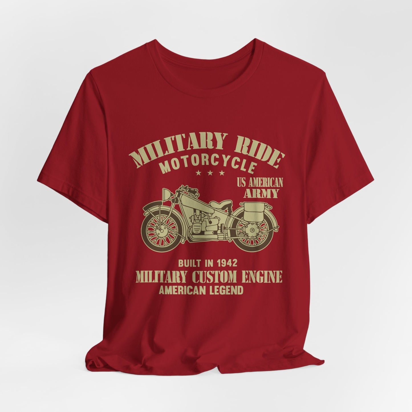 Military Ride Motorcycle - Unisex Jersey Short Sleeve Tee - 13149
