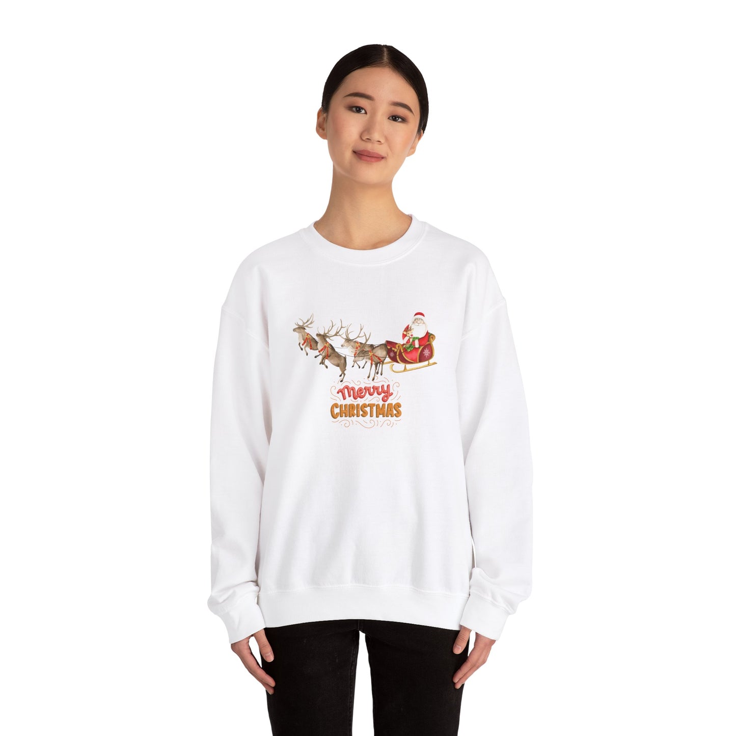 Santa & Reindeers - Unisex Heavy Blend™ Crewneck Sweatshirt - 10011