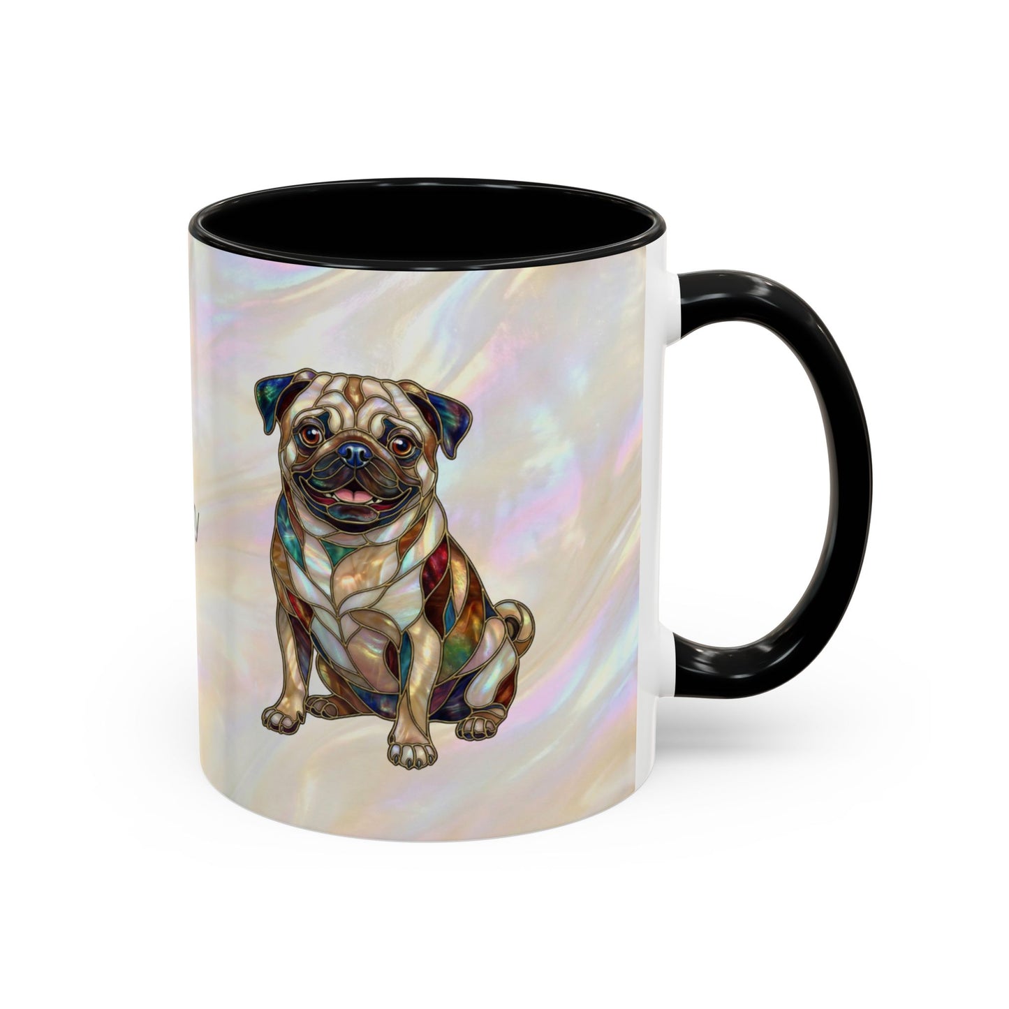 Pug Accent Coffee Mug –  Stained Glass Design (11/15oz) - 14547