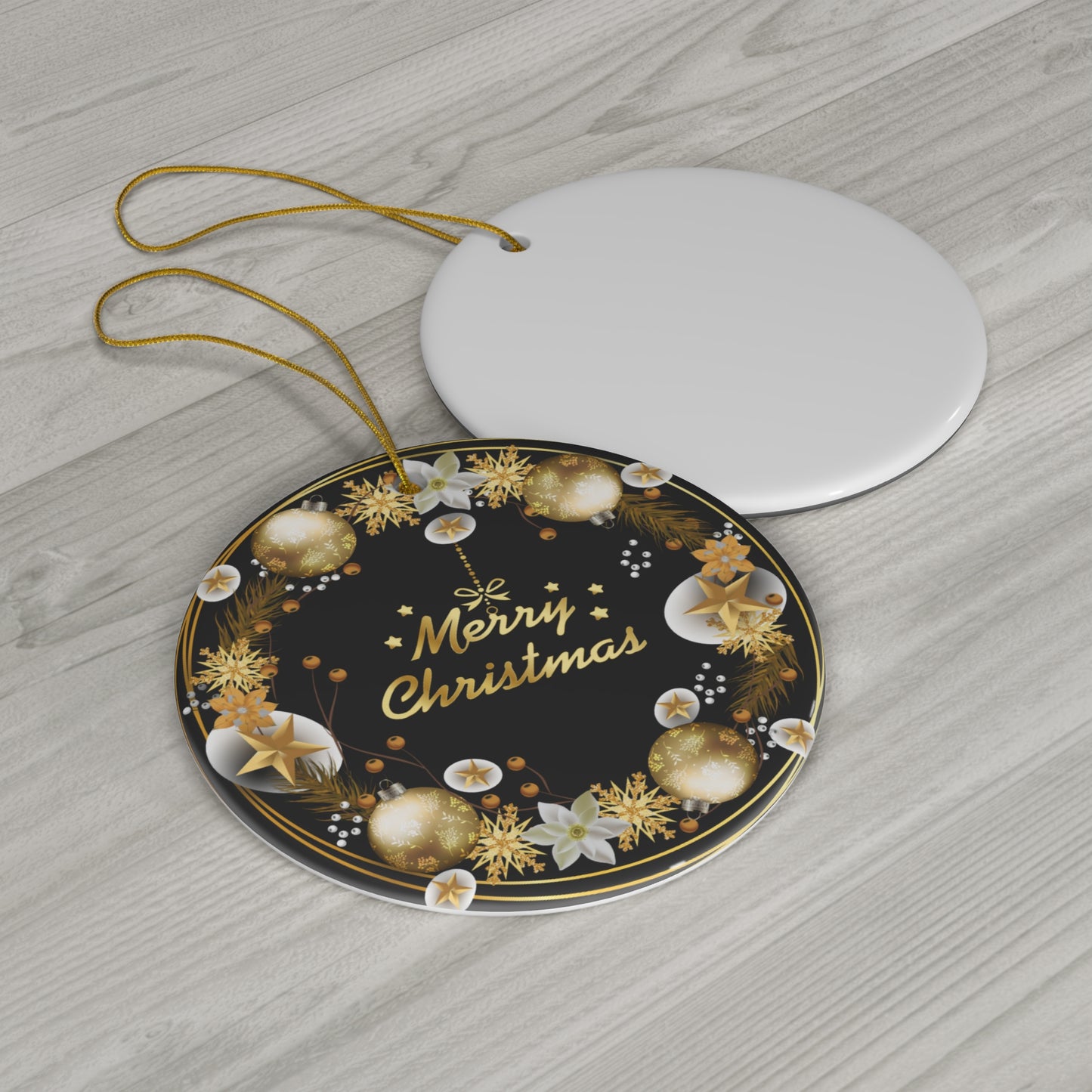 Merry Christmas - Ceramic Ornament, 4 Shapes