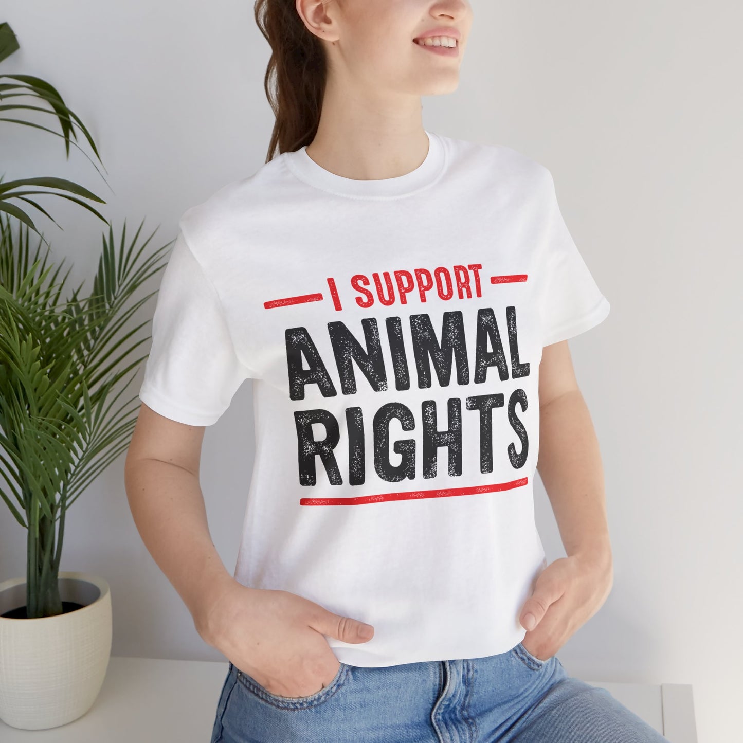 Vegan: I Support Animal Rights - Unisex Jersey Short Sleeve Tee