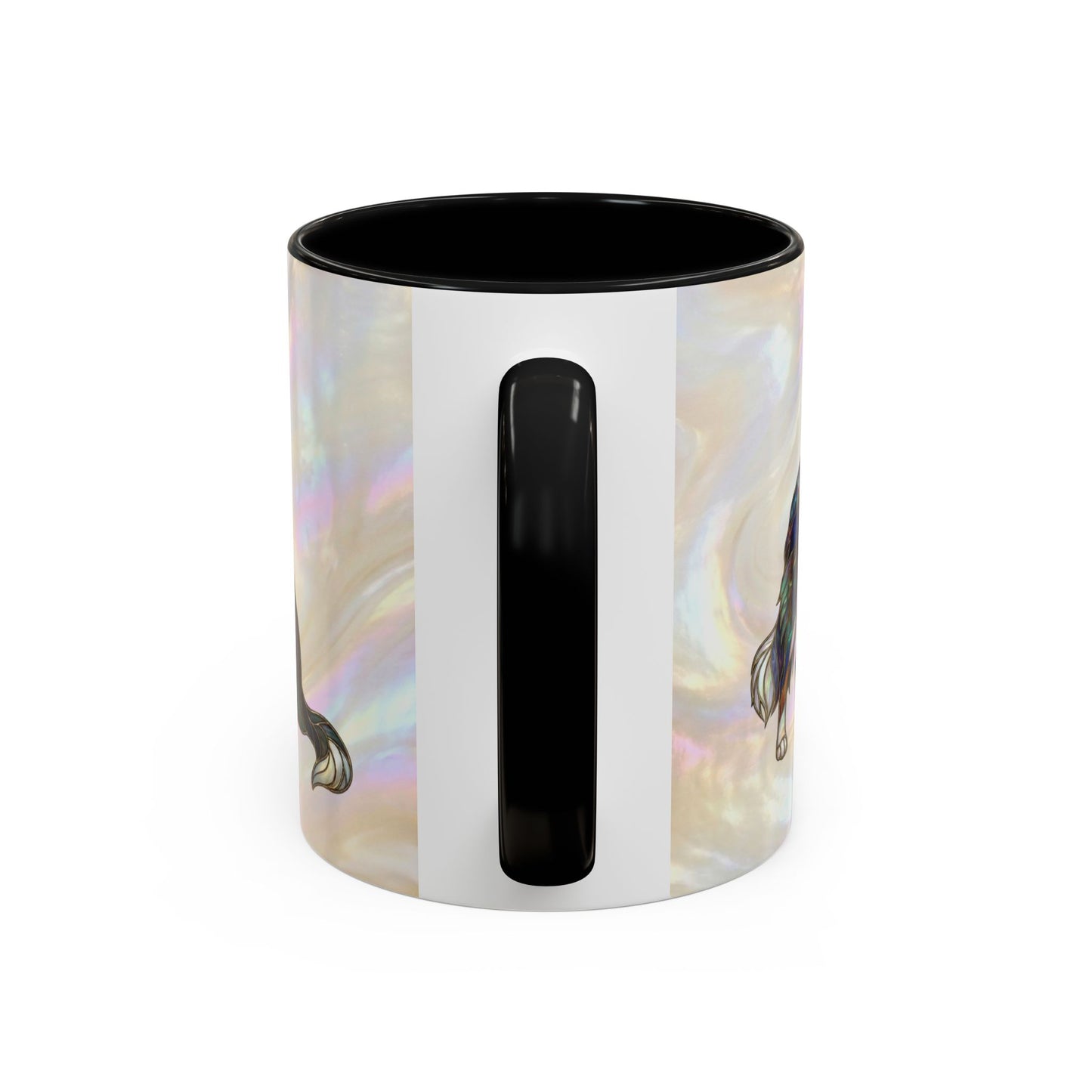 Border Collie Accent Coffee Mug — Stained Glass Design (11/15 oz) - 14619