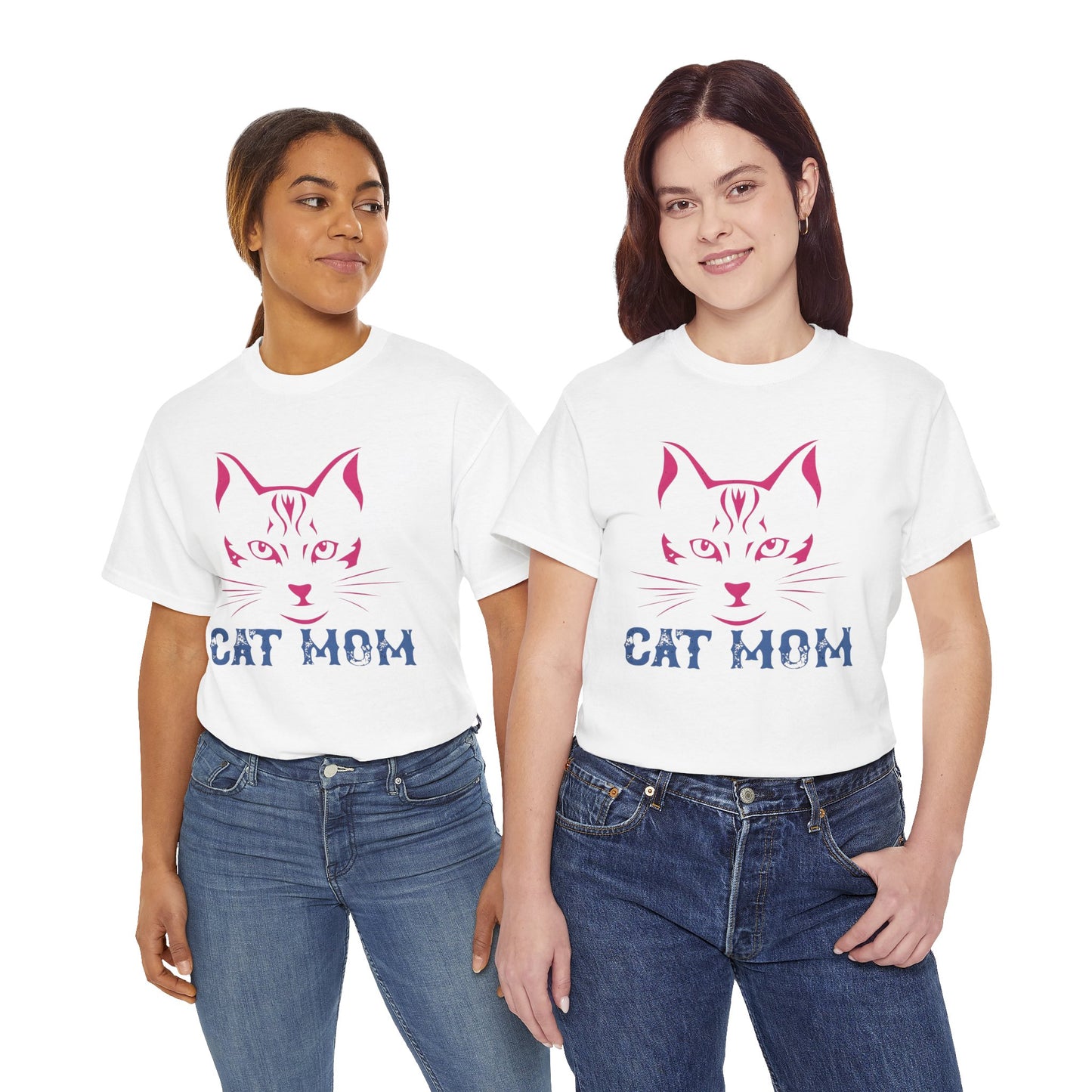 Cat Mom T-Shirt – Cute Cat Face Graphic Tee for Cat Lovers - 14882