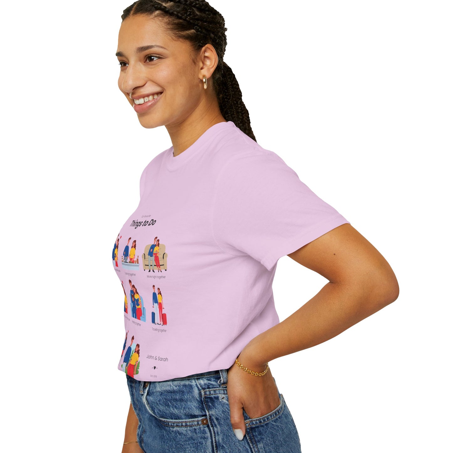 Our Favourite Things to Do Together – Personalised Valentine’s Illustration T-Shirt Gift - 14722
