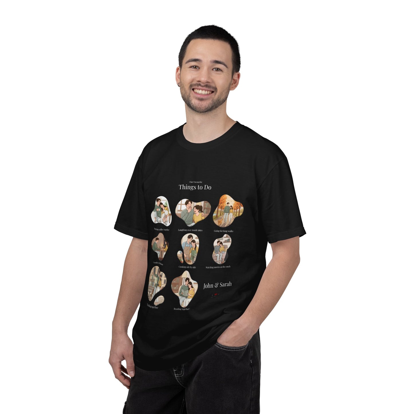 Our Favourite Things to Do Together – Personalised Valentine’s Illustration T-Shirt Gift - 14721