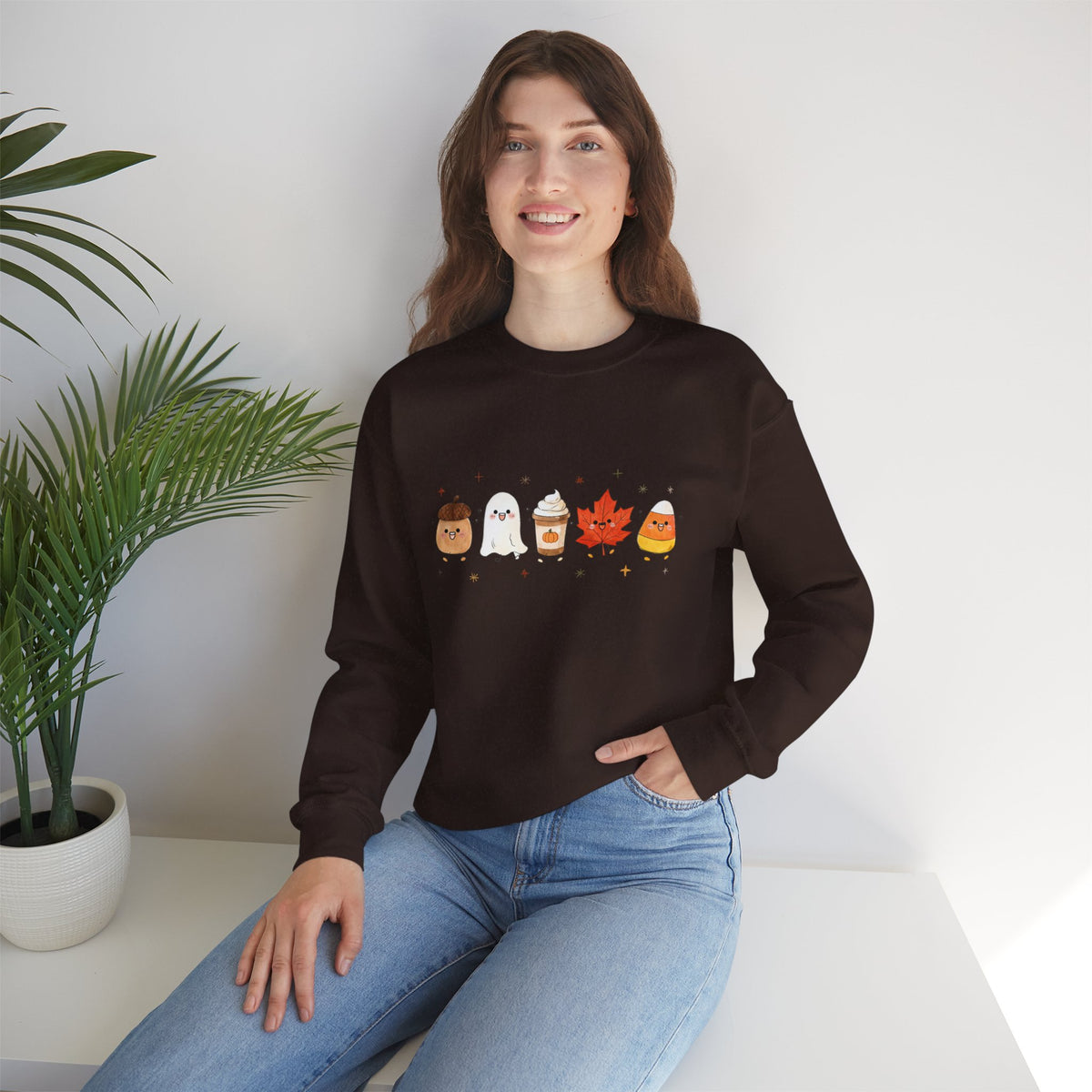 Cute Fall Harvest Sweatshirt, Ghost, Pumpkin Spice & Autumn Crewneck - 14534