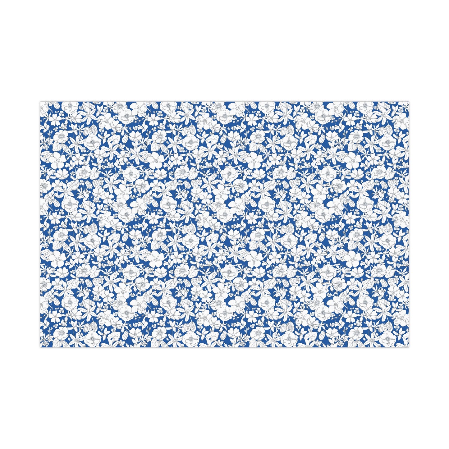 Vintage Blue, White Flowers - Gift Wrap Papers - 10255