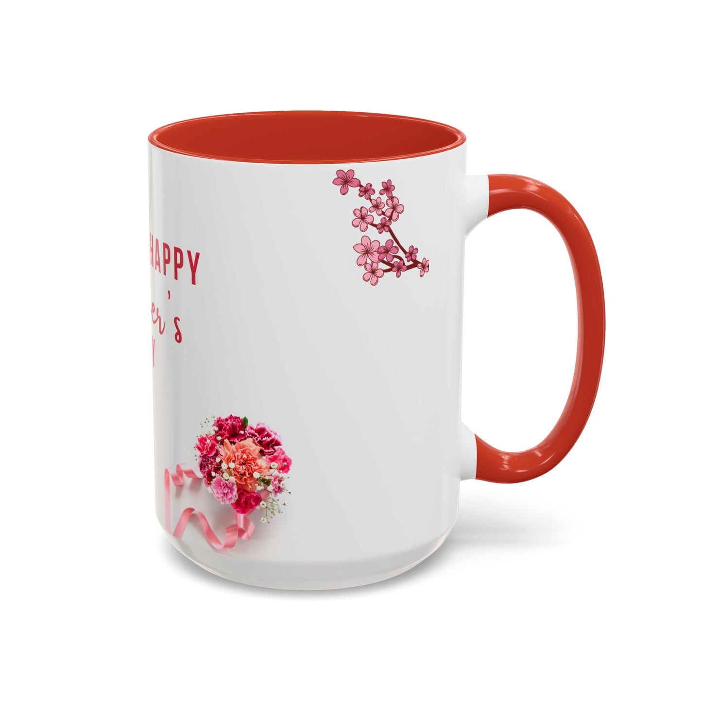 Happy Mother's Day Accent Coffee Mug - Floral Design for Moms - 11868