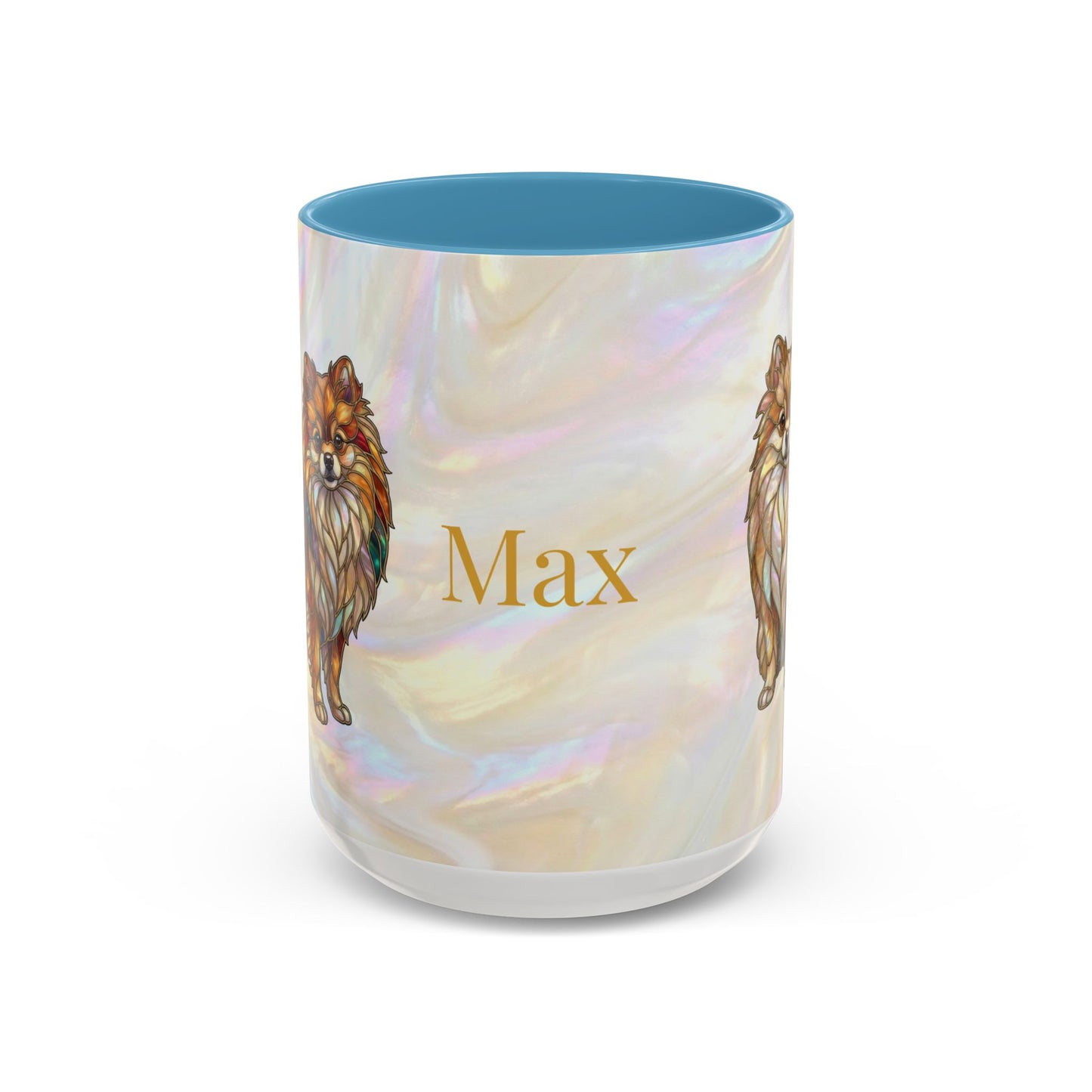 Pomeranian Accent Coffee Mug — Stained Glass Design (11/15oz) - 14638