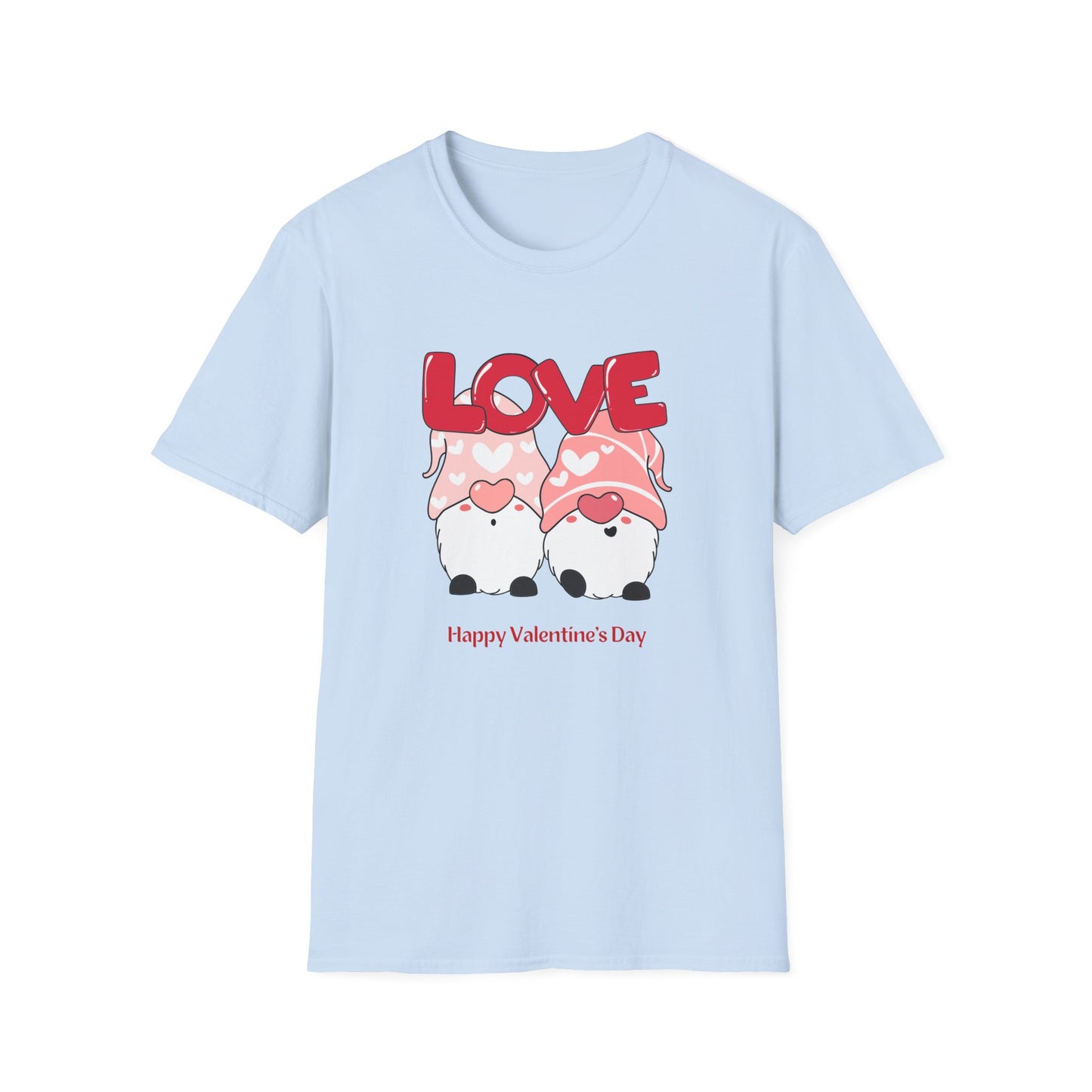 Gnomes, Love, Happy Valentine's Day - Unisex Softstyle T-Shirt - 11444