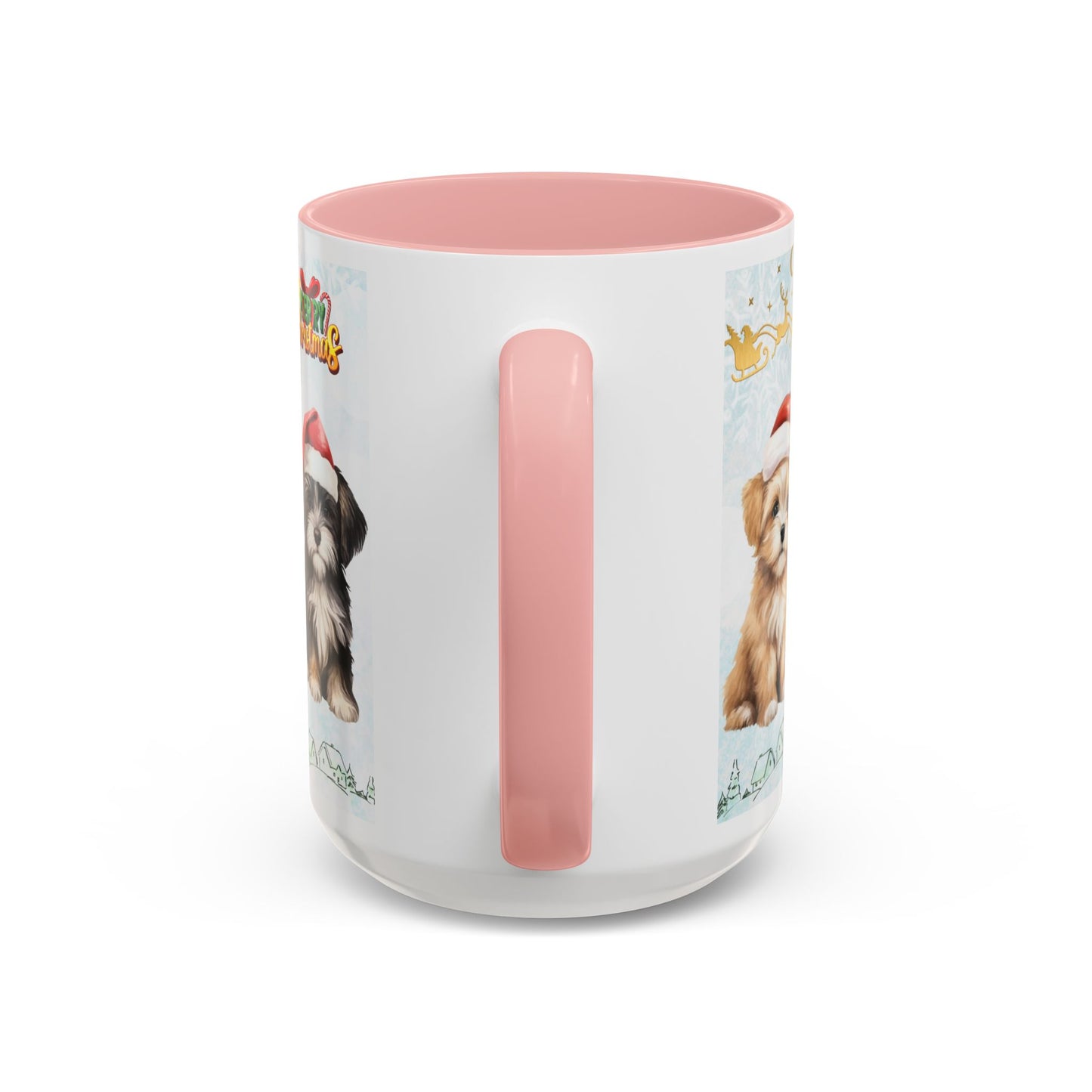 Merry Christmas, Puppies - Accent Coffee Mug (11, 15oz)