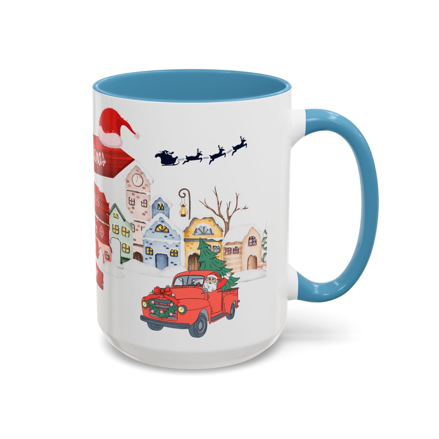 Merry Christmas - Accent Coffee Mug (11, 15oz)