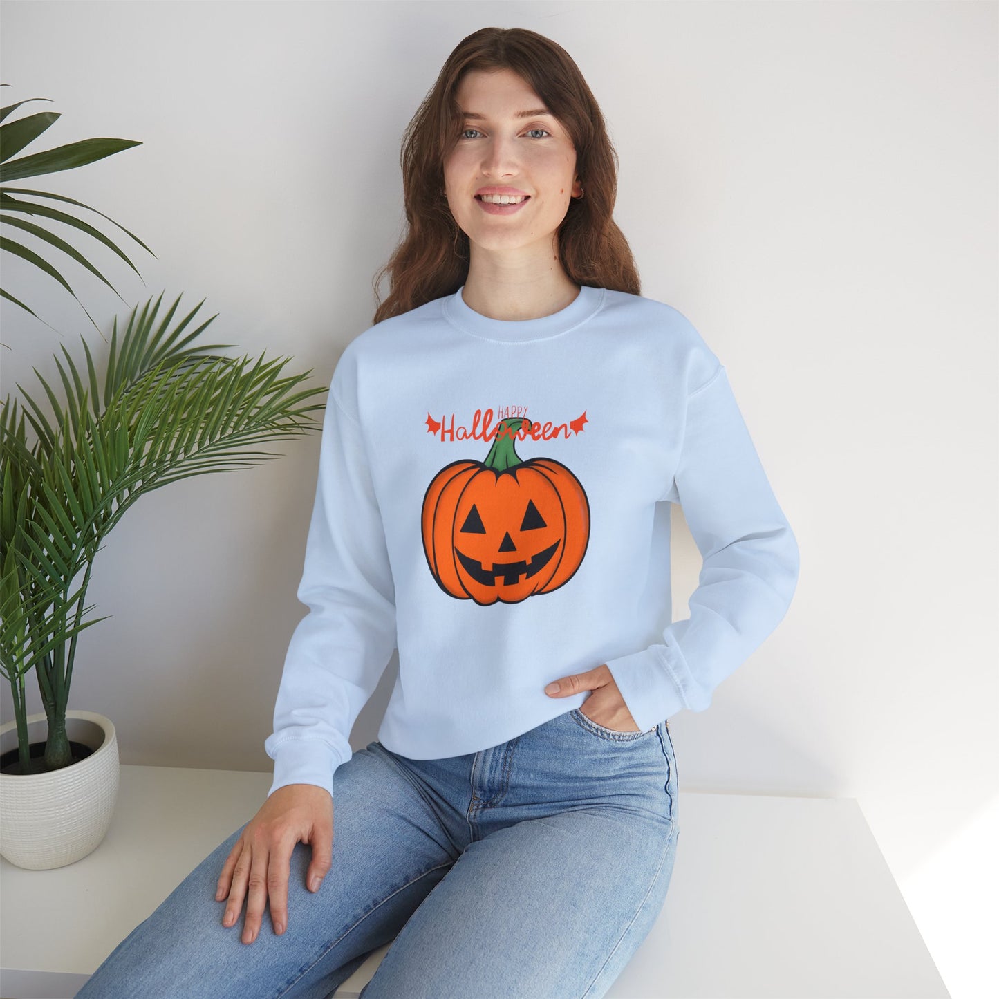 Happy Halloween, Big Pumpkin - Unisex Heavy Blend™ Crewneck Sweatshirt