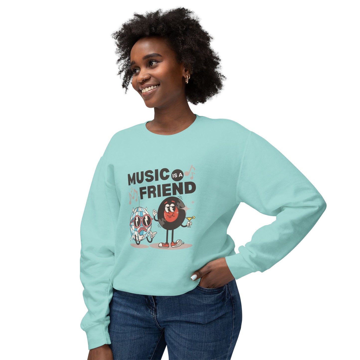 Music Friend - Unisex Lightweight Crewneck Sweatshirt - 10605