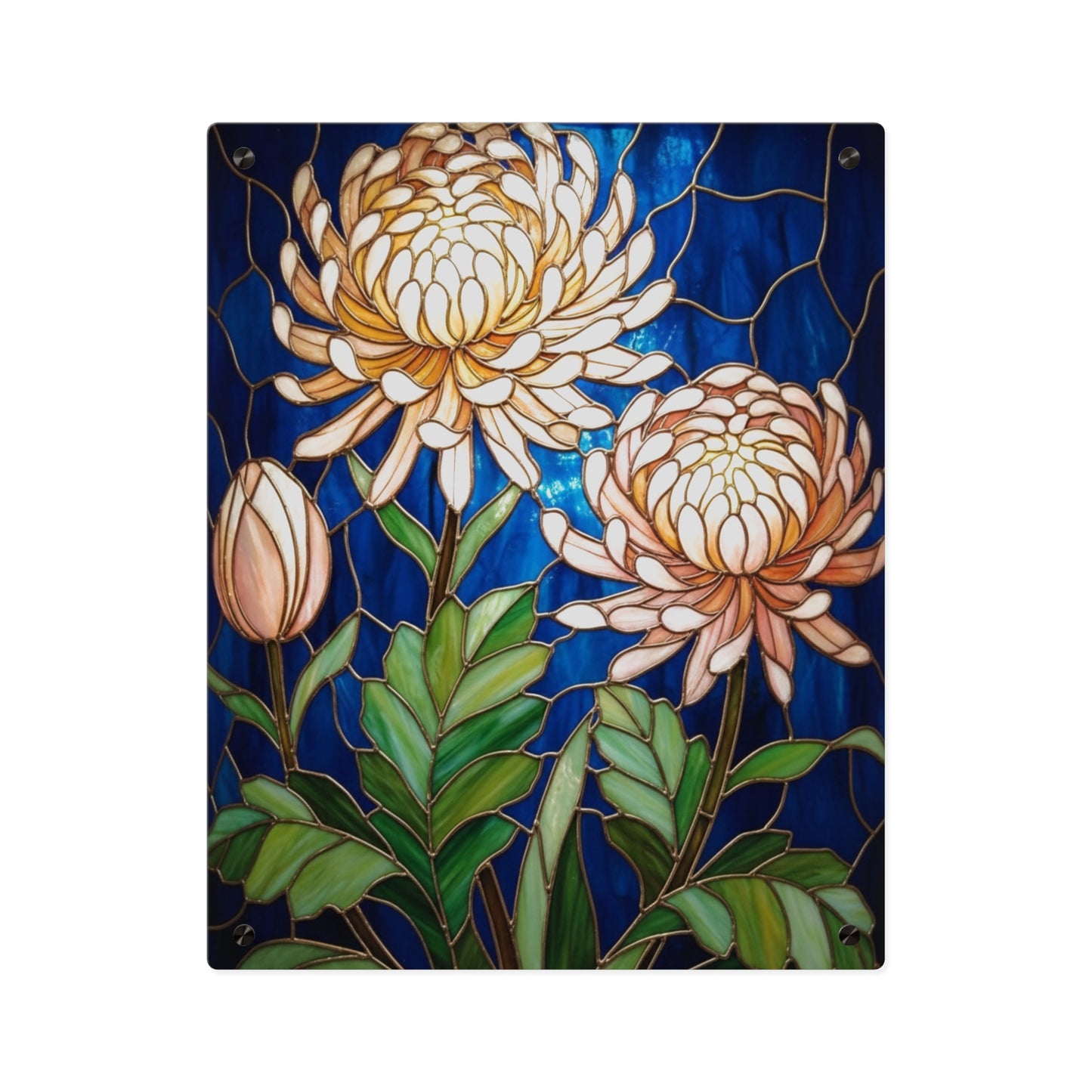Chrysanthemum Acrylic Wall Art Panel — Floral Botanical Home Décor - 14609