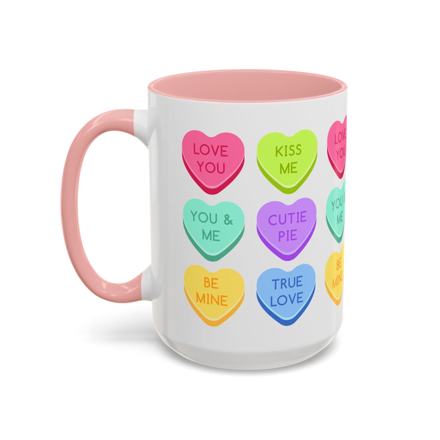 Love You, Kiss Me - Accent Coffee Mug (11, 15oz) - 11541