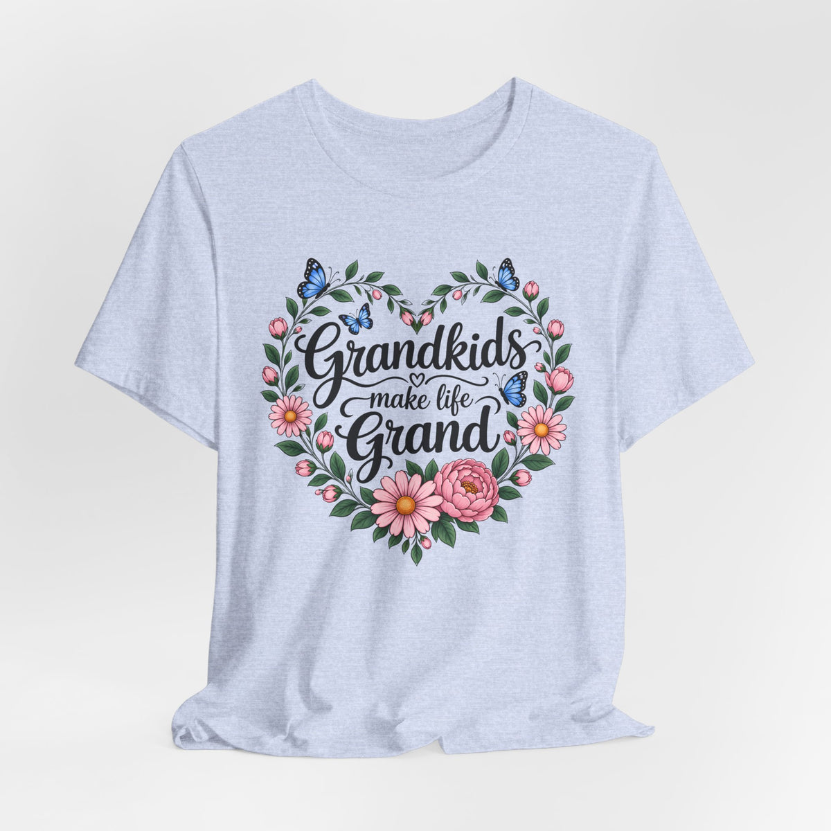 Grandkids Make Life Grand Floral T-Shirt,  Grandma Gift Tee - 14989