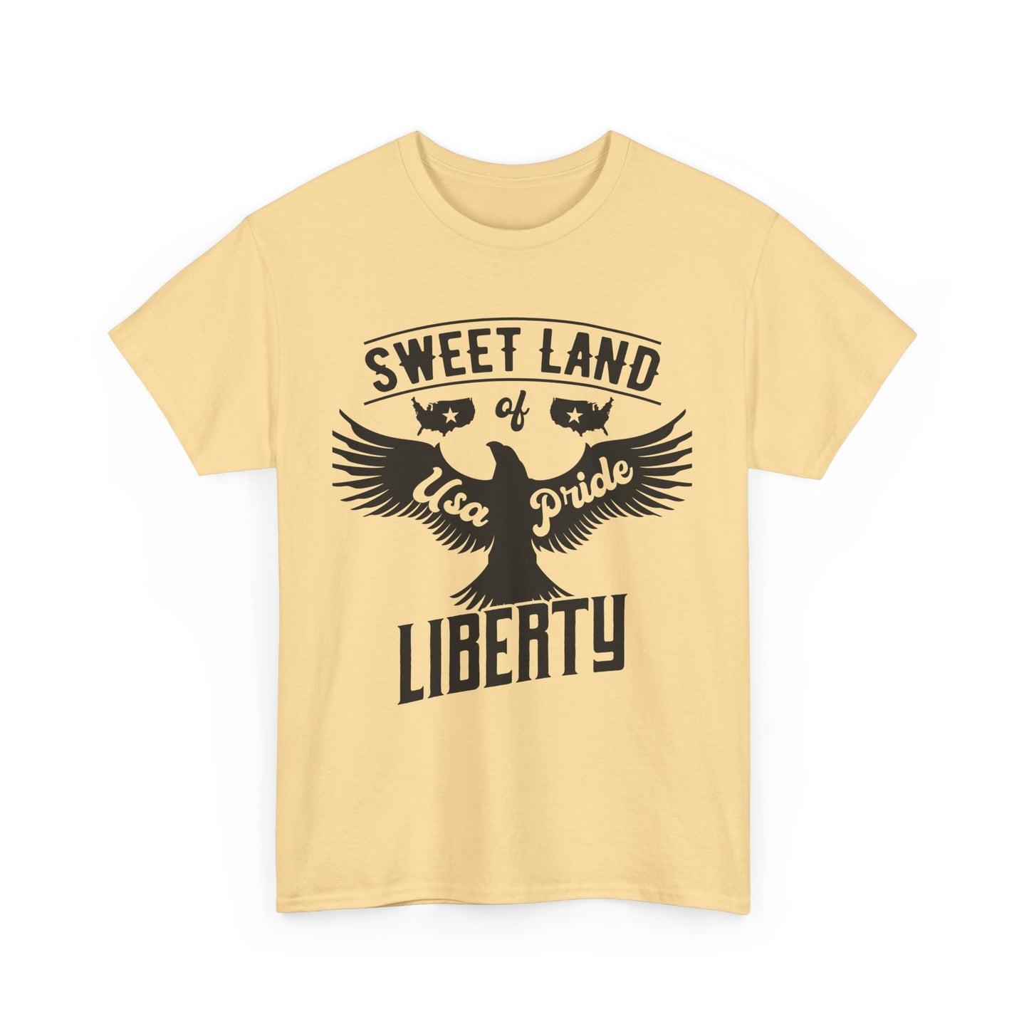 Sweet Land of Liberty Design, Unisex Heavy Cotton Tee: Patriotic T-shirt, Gift for Freedom Lovers, Casual Wear, Independence Day Shirt - 13492