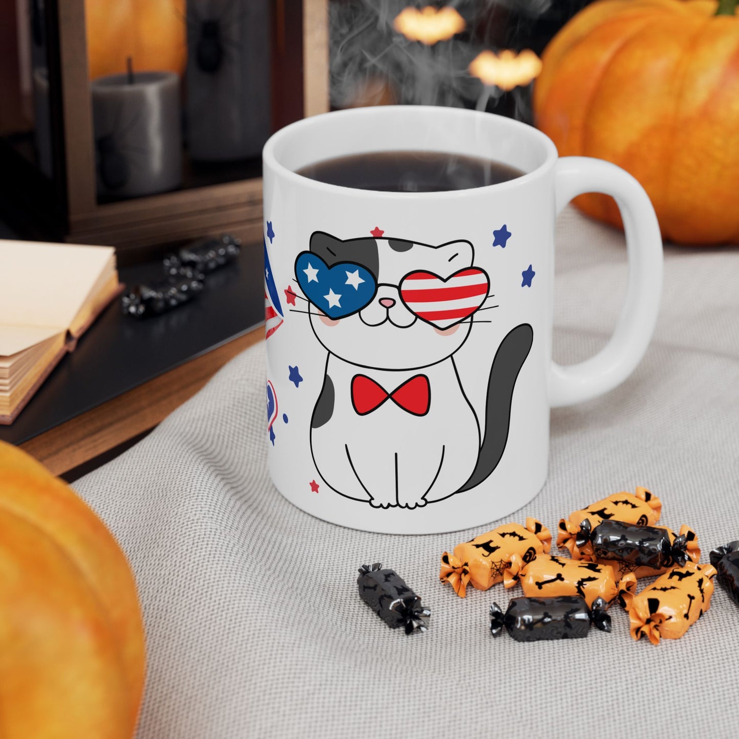 July 4, Cat's Kiss - Ceramic Mug, (11oz, 15oz) - 10586