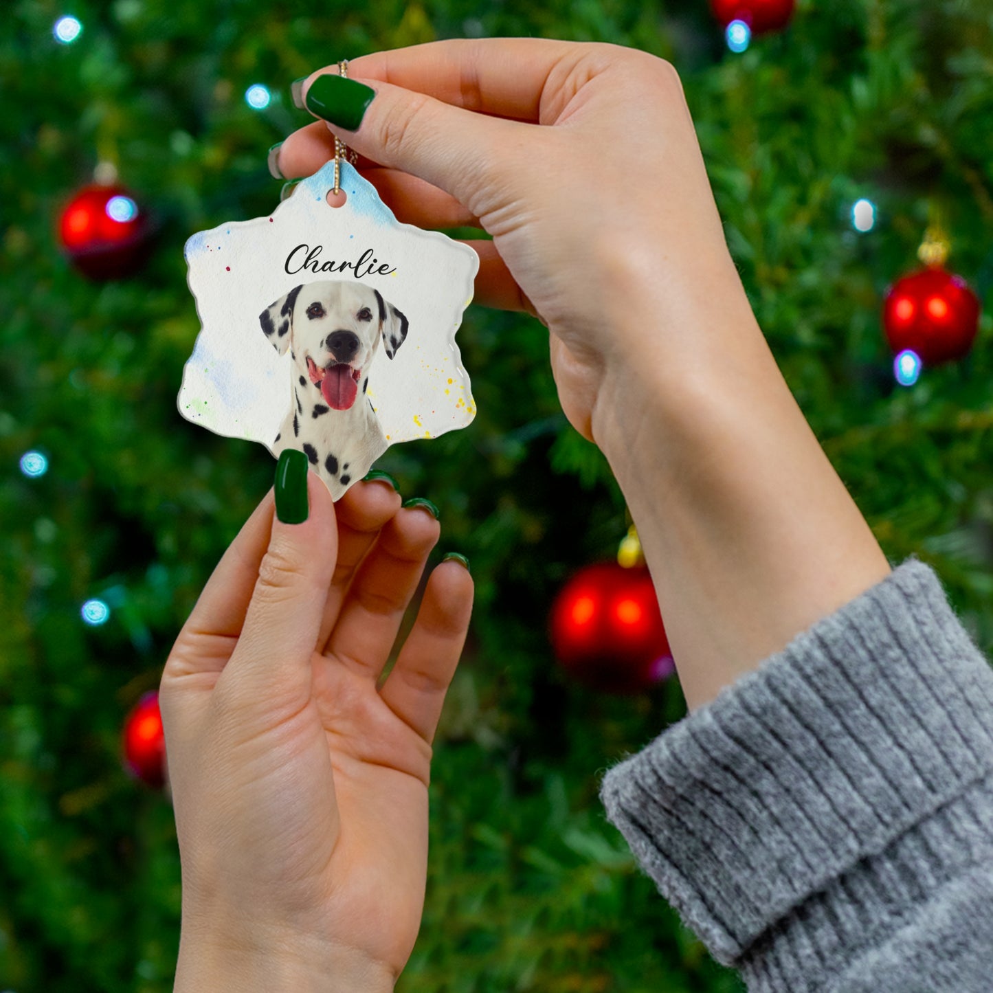 Your Dog, Customizable - Ceramic Ornament, 4 Shapes - 10037