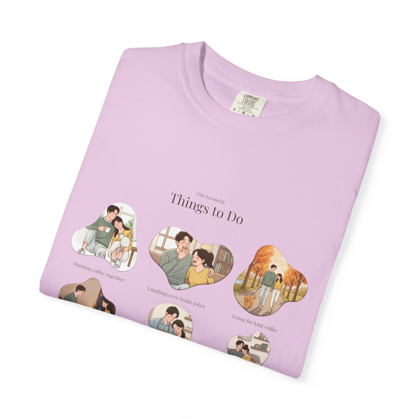 Our Favourite Things to Do Together – Personalised Valentine’s Illustration T-Shirt Gift - 14721
