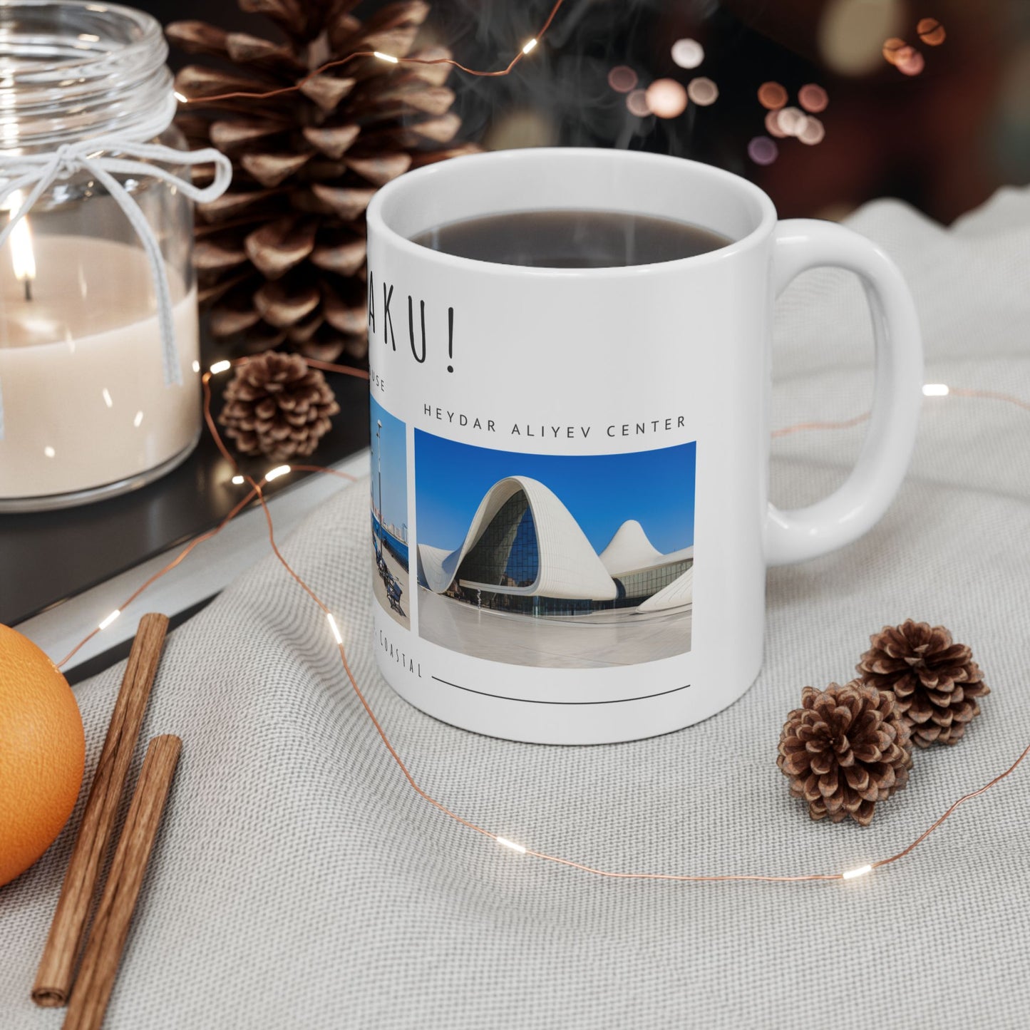 Hello Baku! Scenic Ceramic Mug - 11oz & 15oz - Perfect Gift for Travelers & City Lovers - 12237