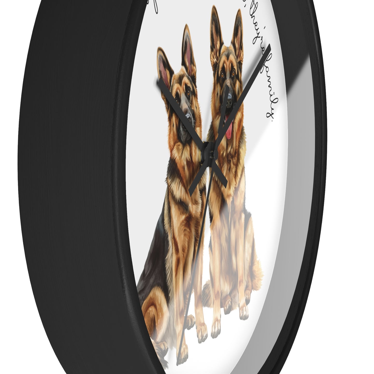 German Shepherds are not just pets; they're family - Wall Clock