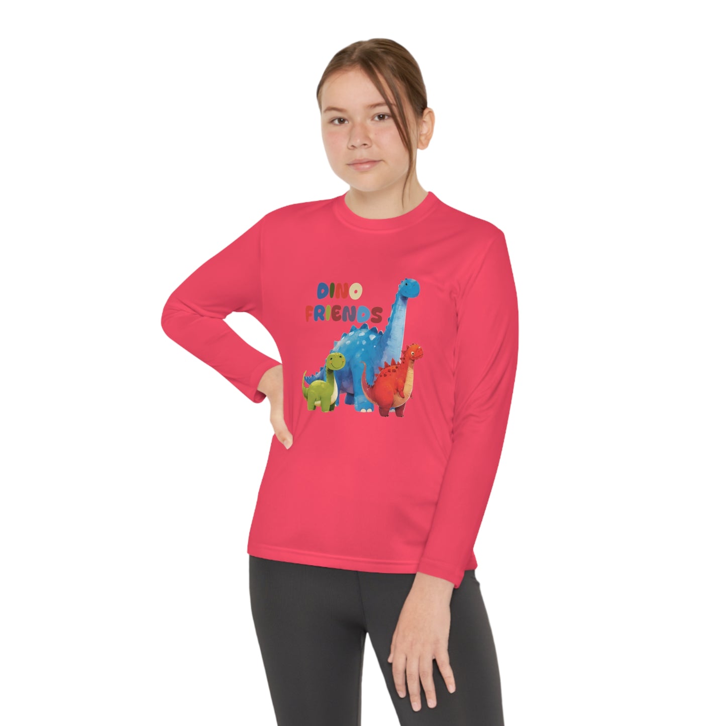 Dino Friends in Gobi - Youth Long Sleeve Competitor Tee