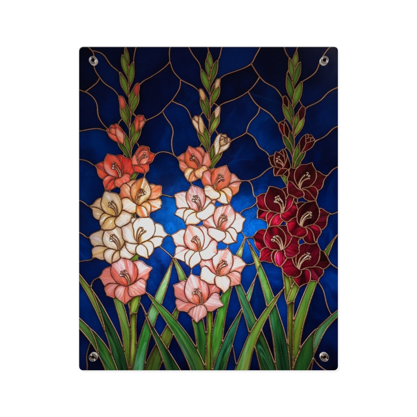 Gladiolus Floral Acrylic Wall Art Panel – Elegant Garden Blooms Home Decor - 14606